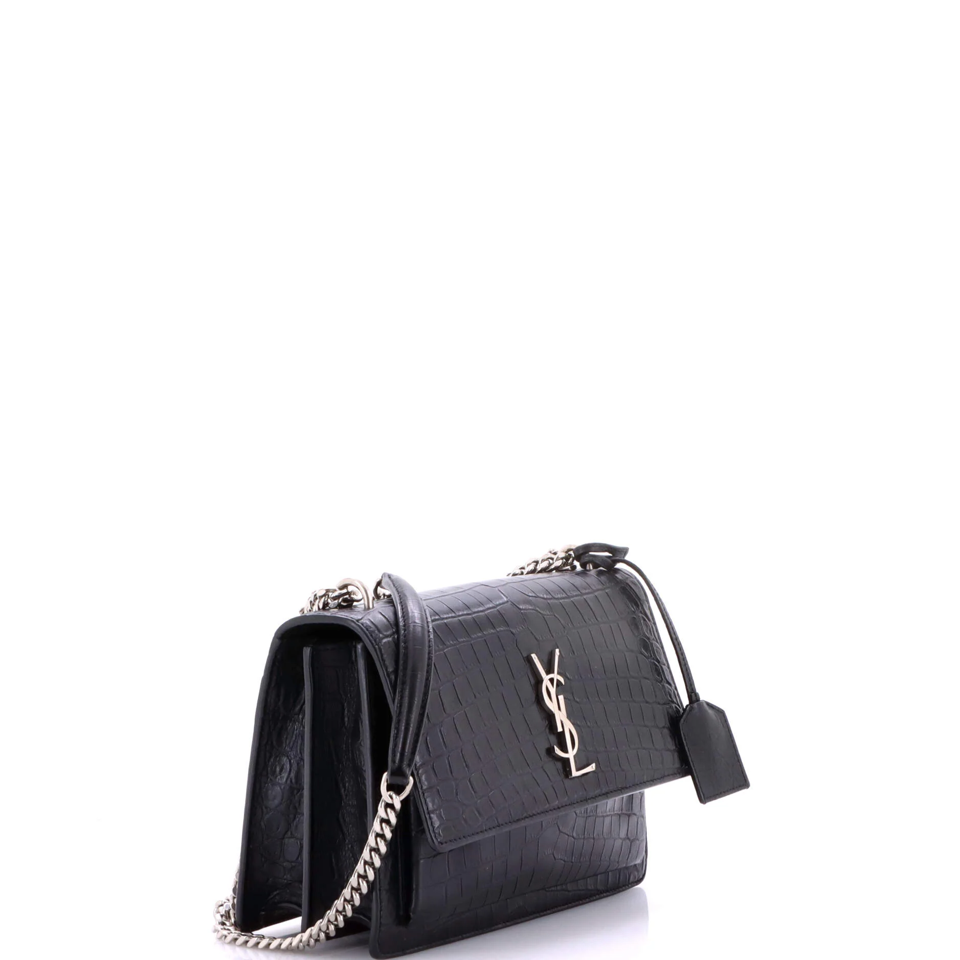 Sunset Crossbody Bag Crocodile Embossed Leather Medium - Image 2