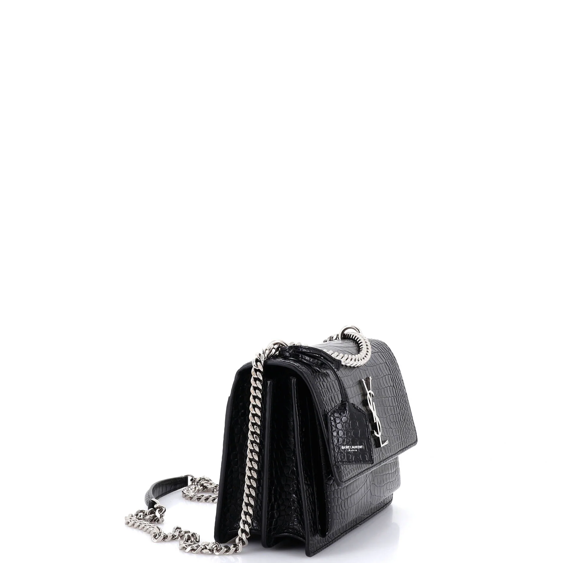 Sunset Crossbody Bag Crocodile Embossed Leather Medium - Image 2