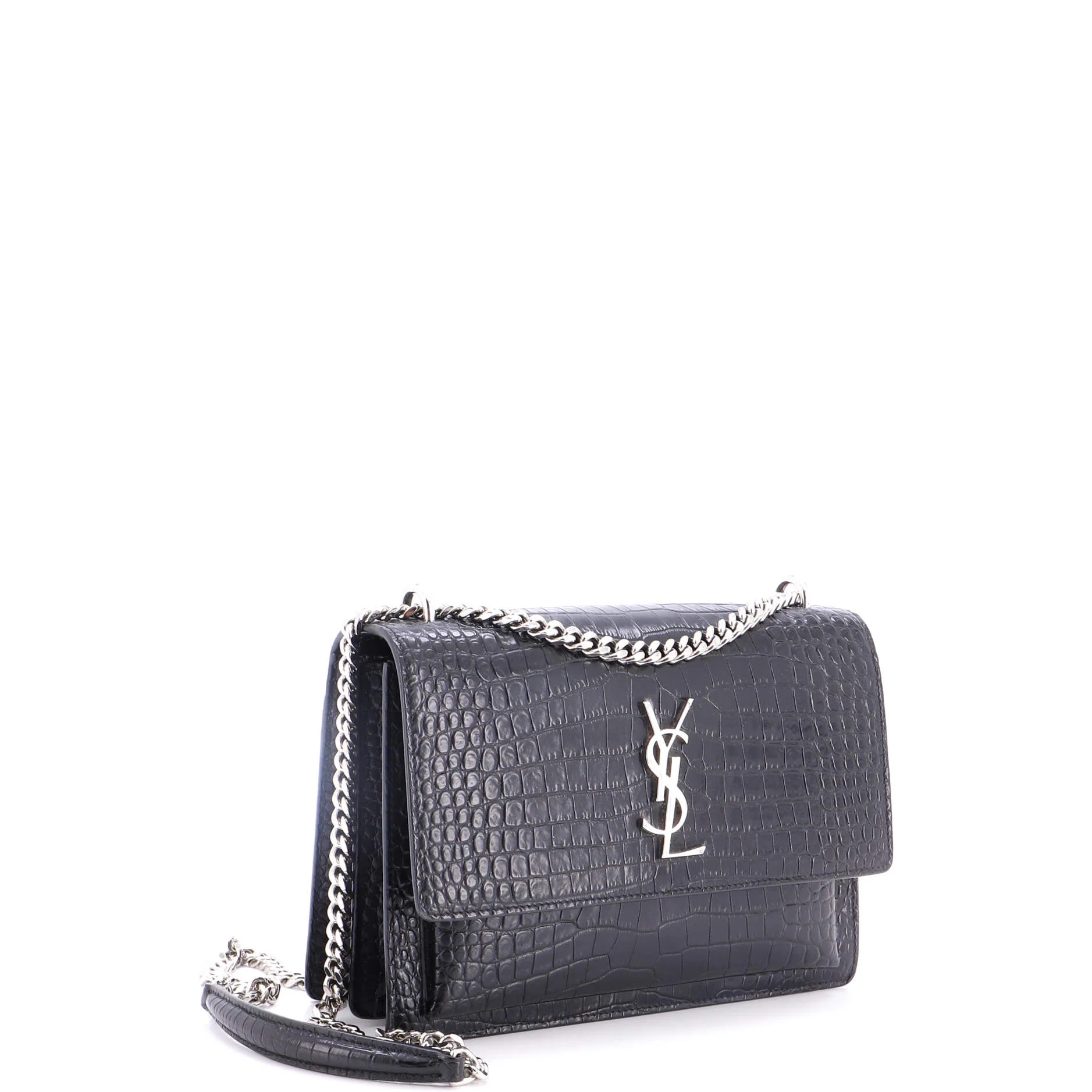 Sunset Crossbody Bag Crocodile Embossed Leather Medium - Image 2