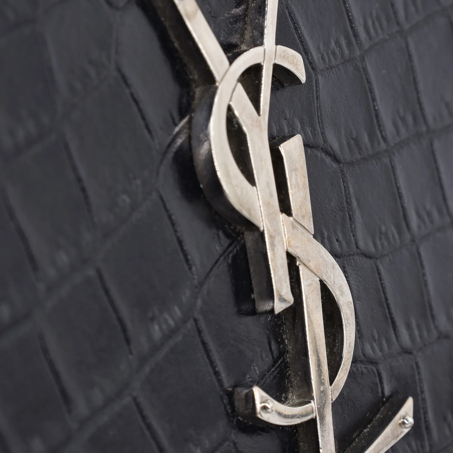 Sunset Crossbody Bag Crocodile Embossed Leather Medium - Image 6