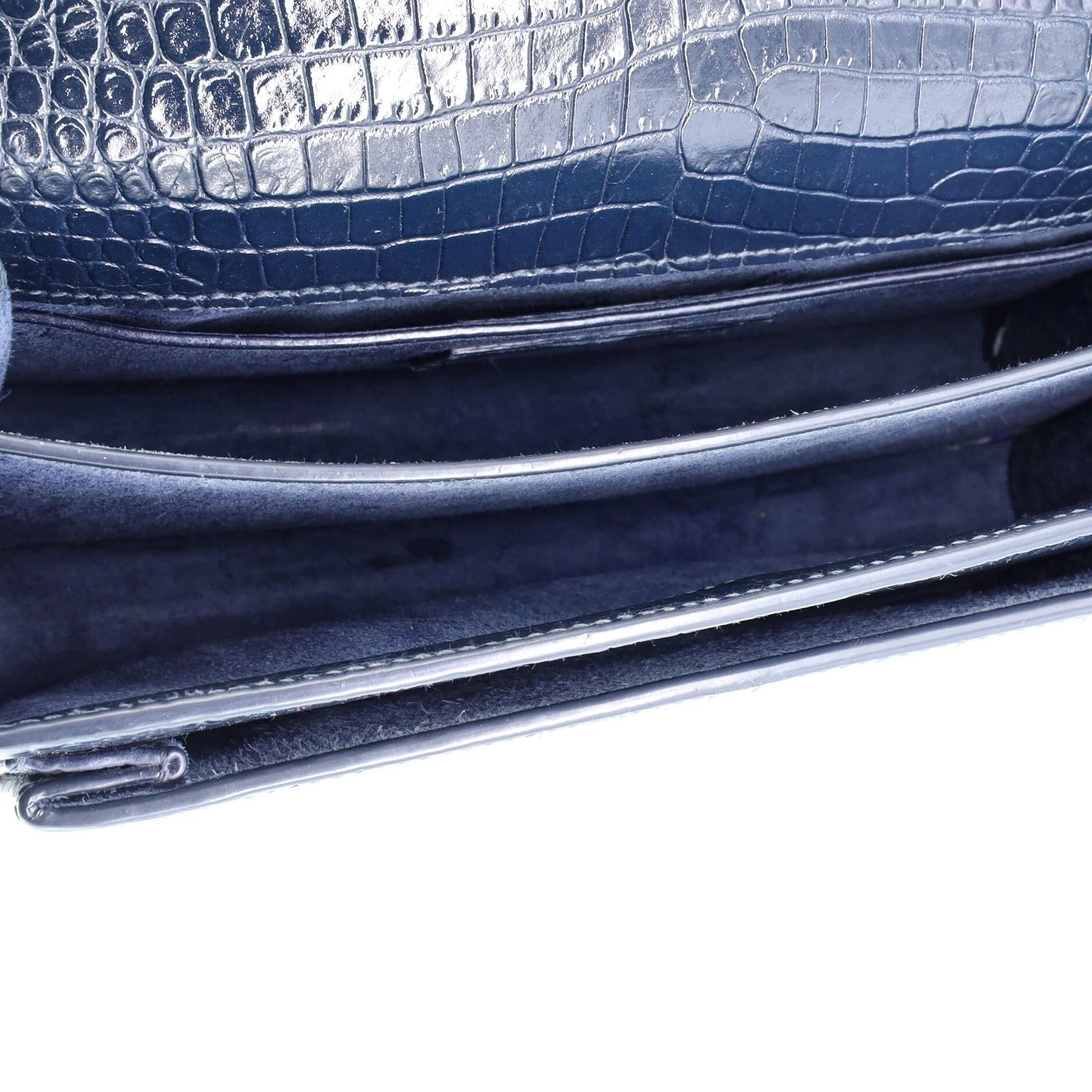 Sunset Crossbody Bag Crocodile Embossed Leather Medium - Image 5