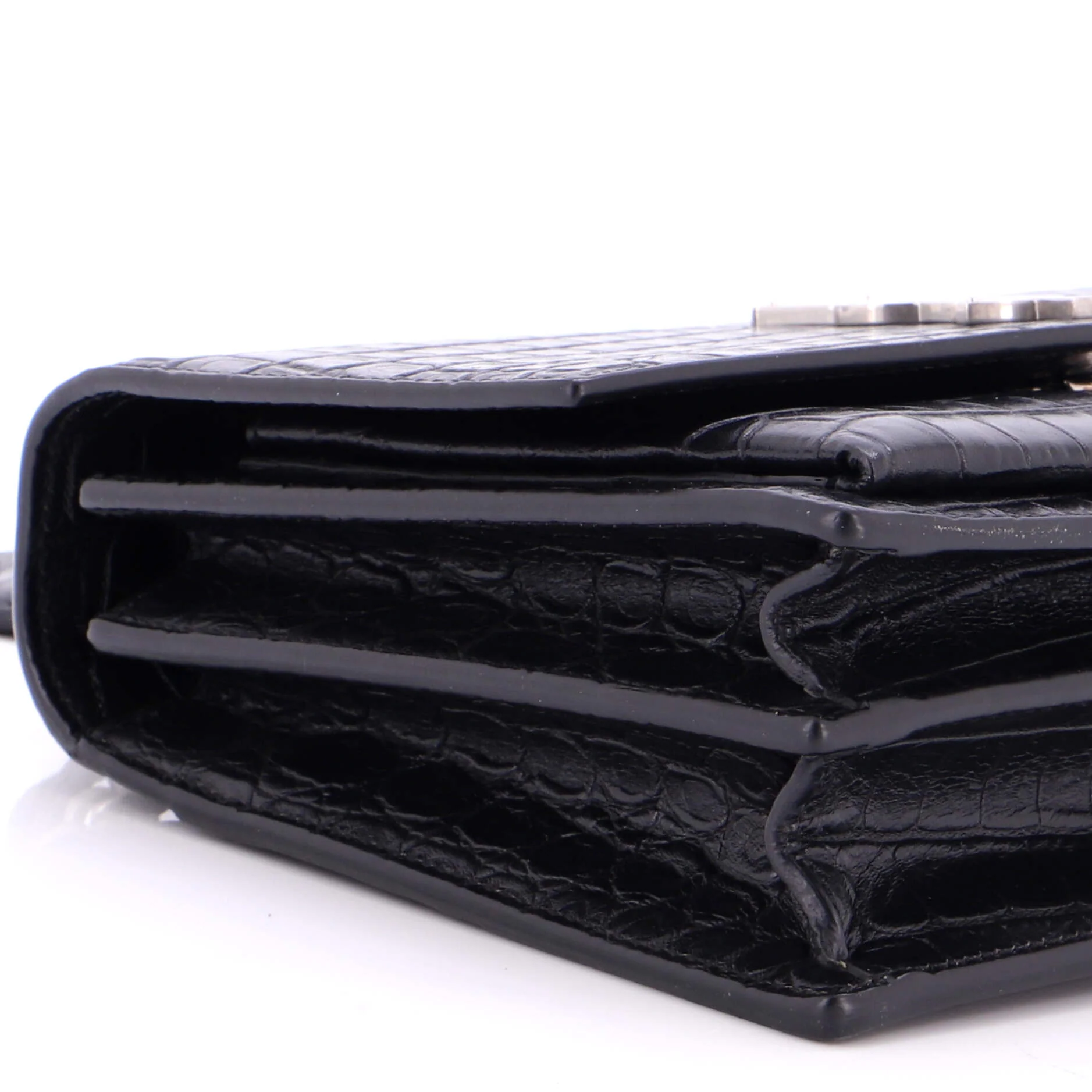 Sunset Crossbody Bag Crocodile Embossed Leather Medium - Image 6