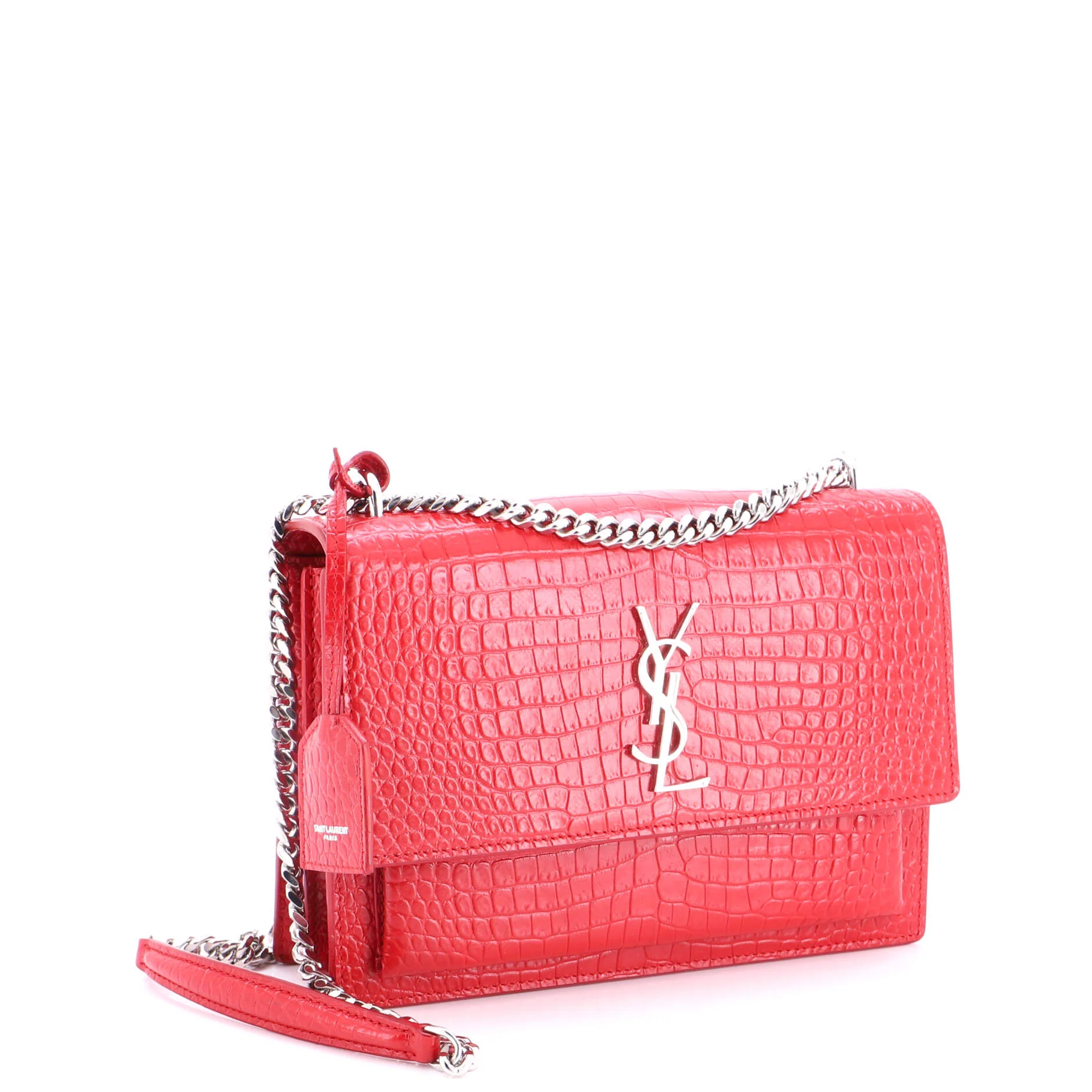 Sunset Crossbody Bag Crocodile Embossed Leather Medium - Image 2