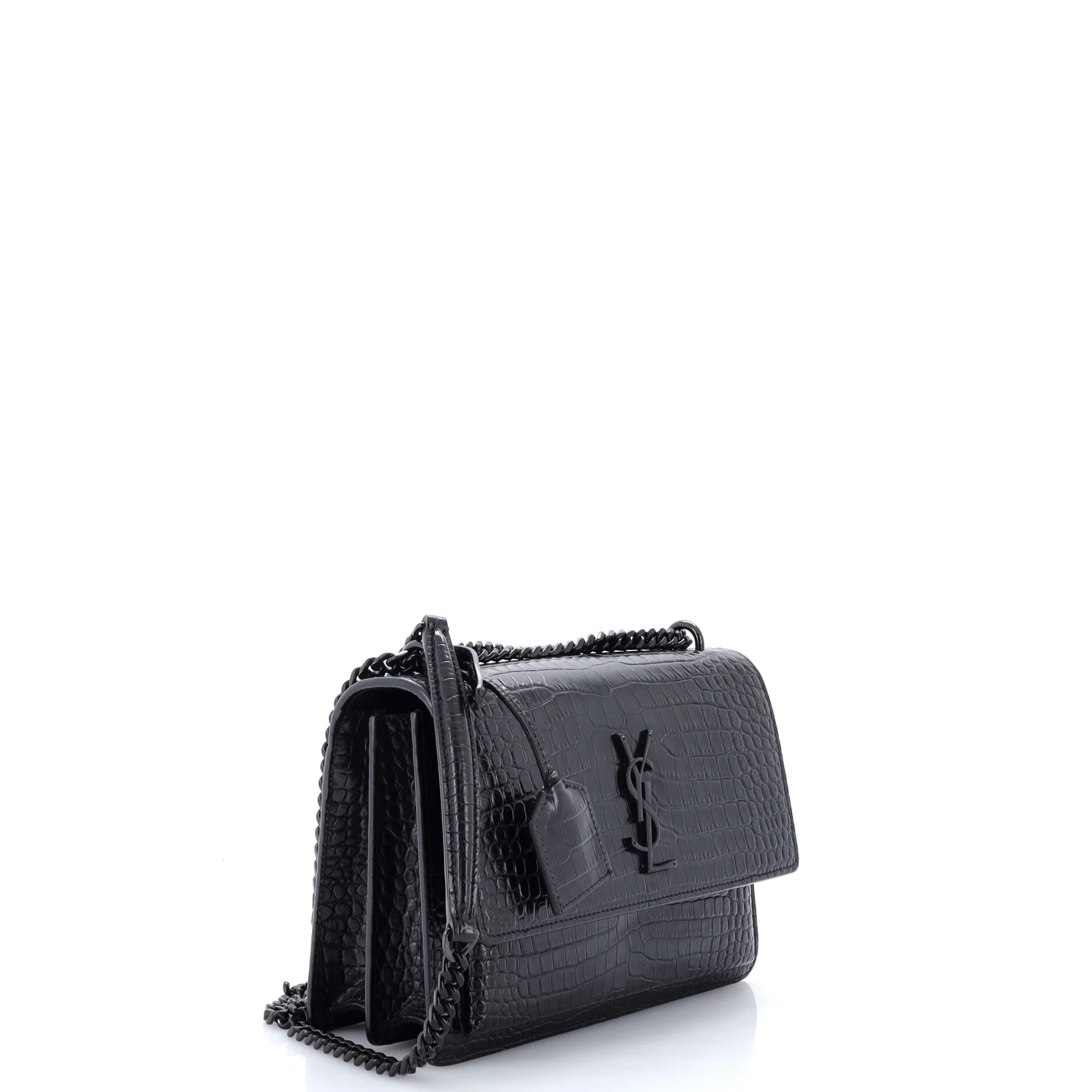 Sunset Crossbody Bag Crocodile Embossed Leather Medium - Image 2
