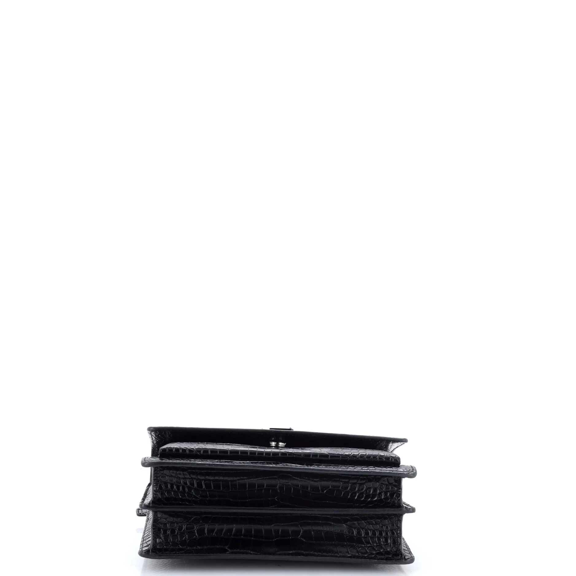 Sunset Crossbody Bag Crocodile Embossed Leather Medium - Image 4