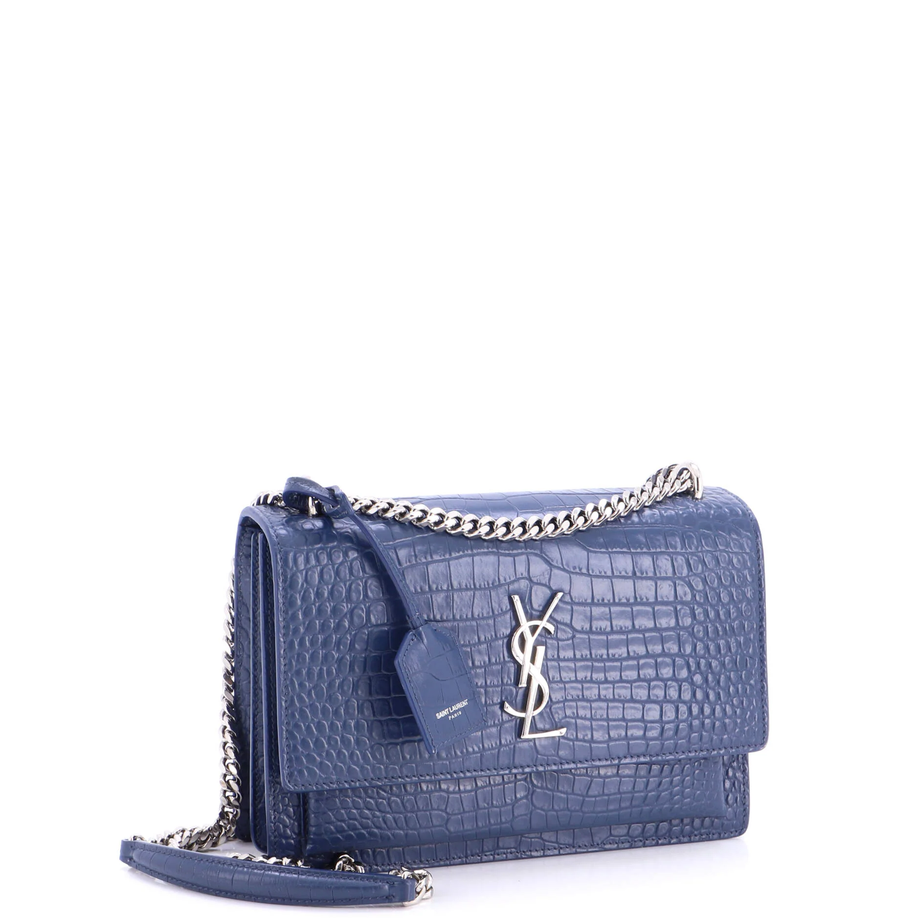 Sunset Crossbody Bag Crocodile Embossed Leather Medium - Image 2
