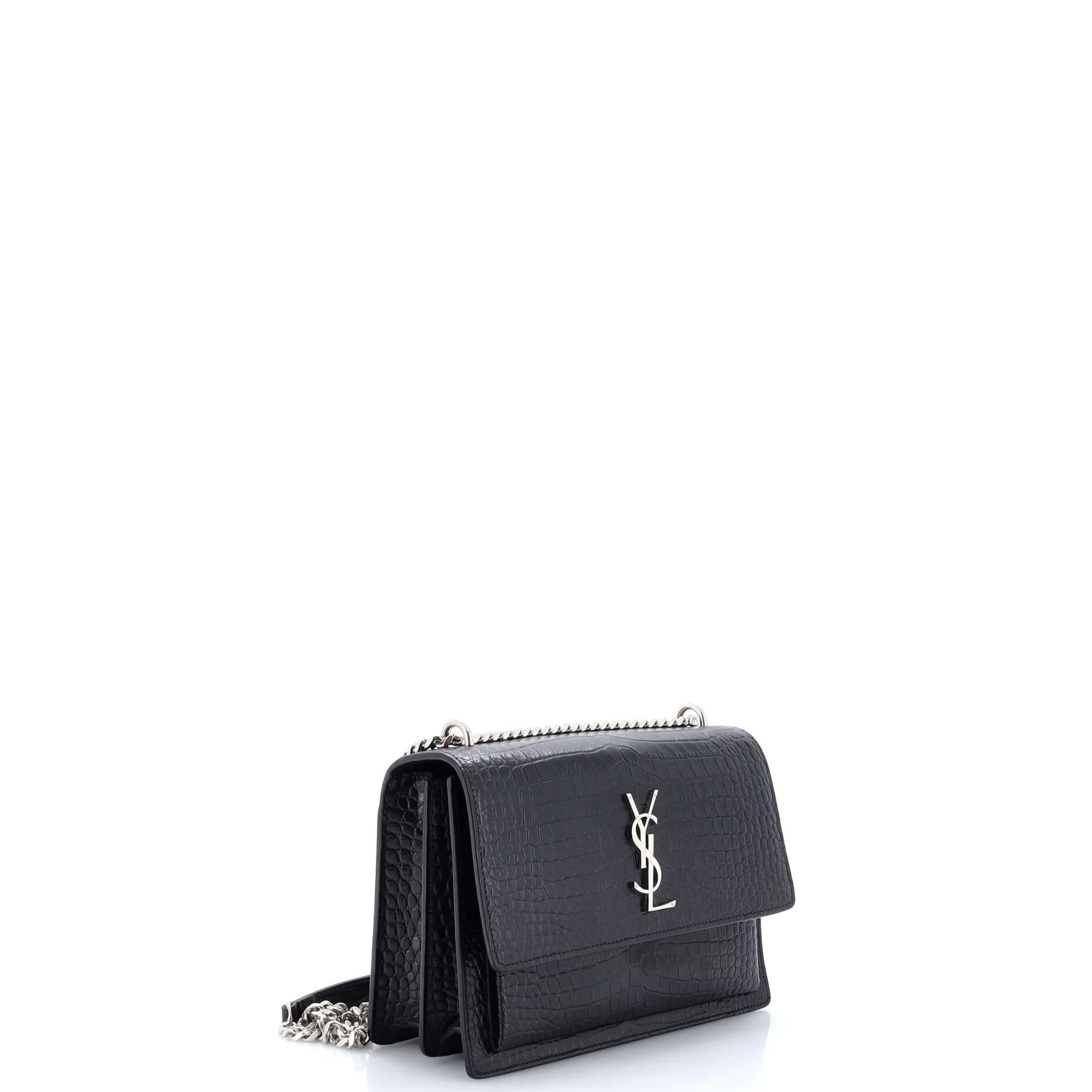 Sunset Crossbody Bag Crocodile Embossed Leather Medium - Image 2