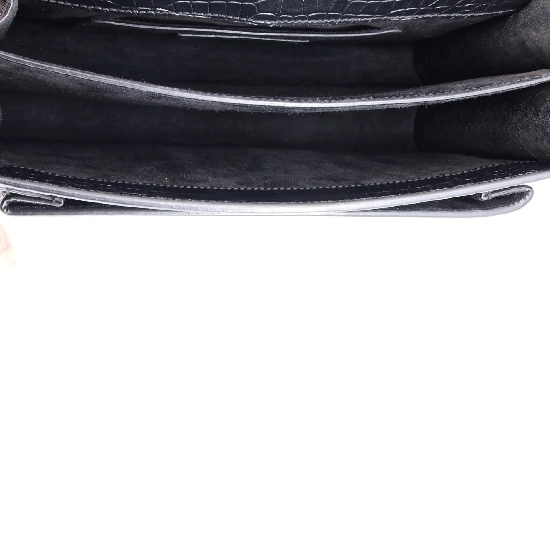 Sunset Crossbody Bag Crocodile Embossed Leather Medium - Image 6