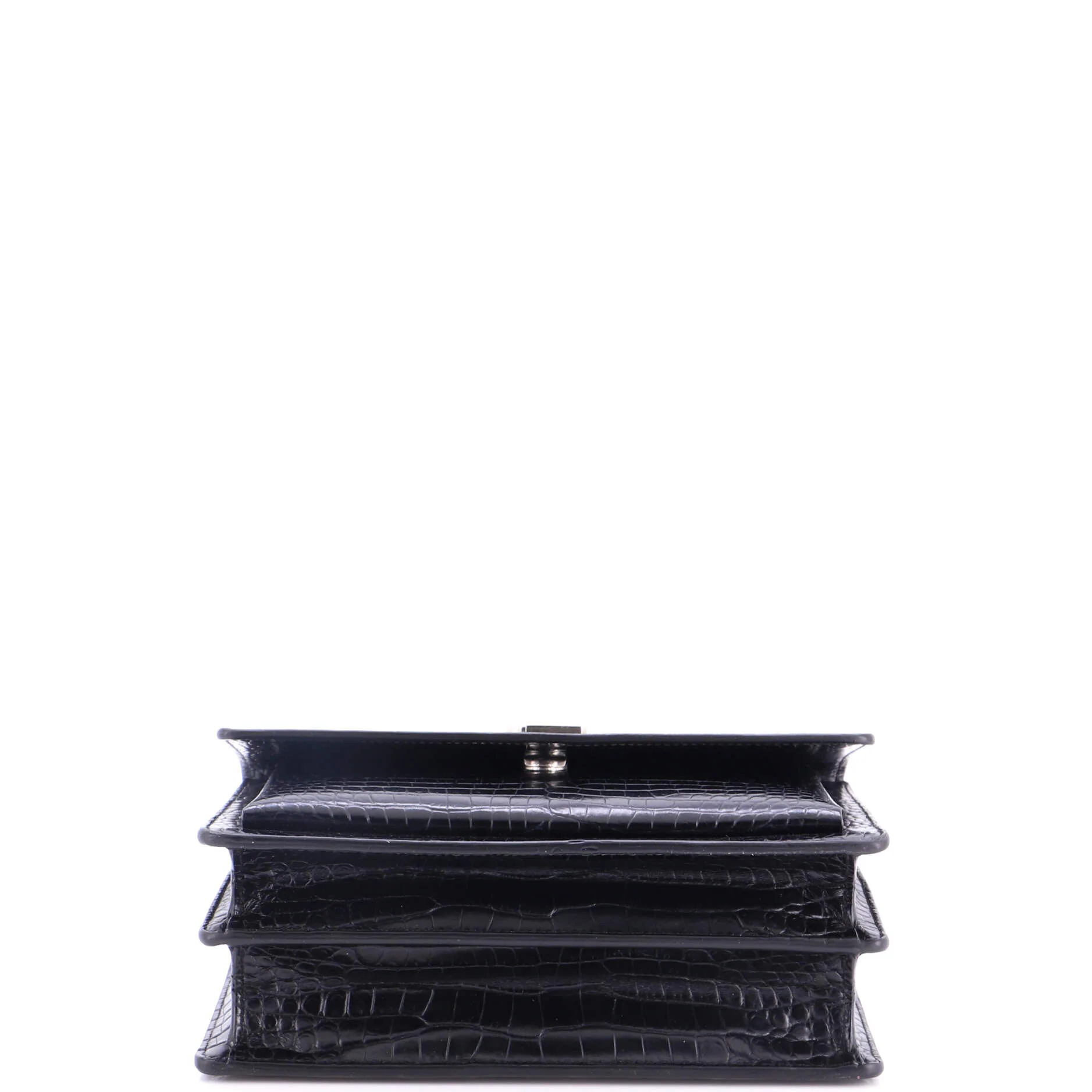 Sunset Crossbody Bag Crocodile Embossed Leather Medium - Image 4
