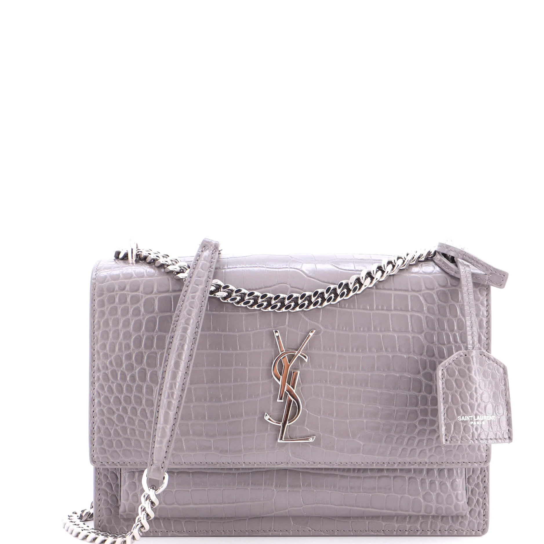 Sunset Crossbody Bag Crocodile Embossed Leather Medium