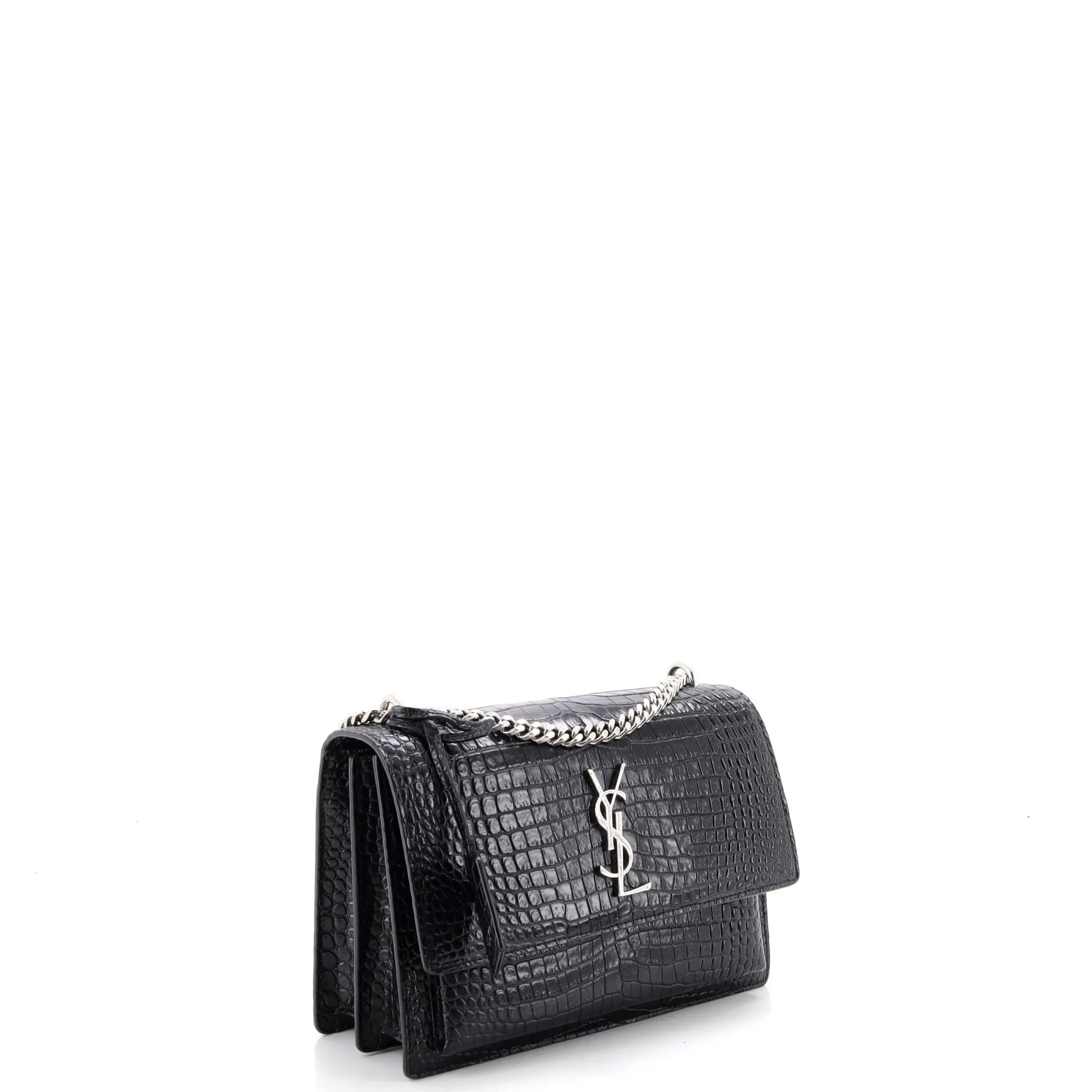 Sunset Crossbody Bag Crocodile Embossed Leather Medium - Image 2