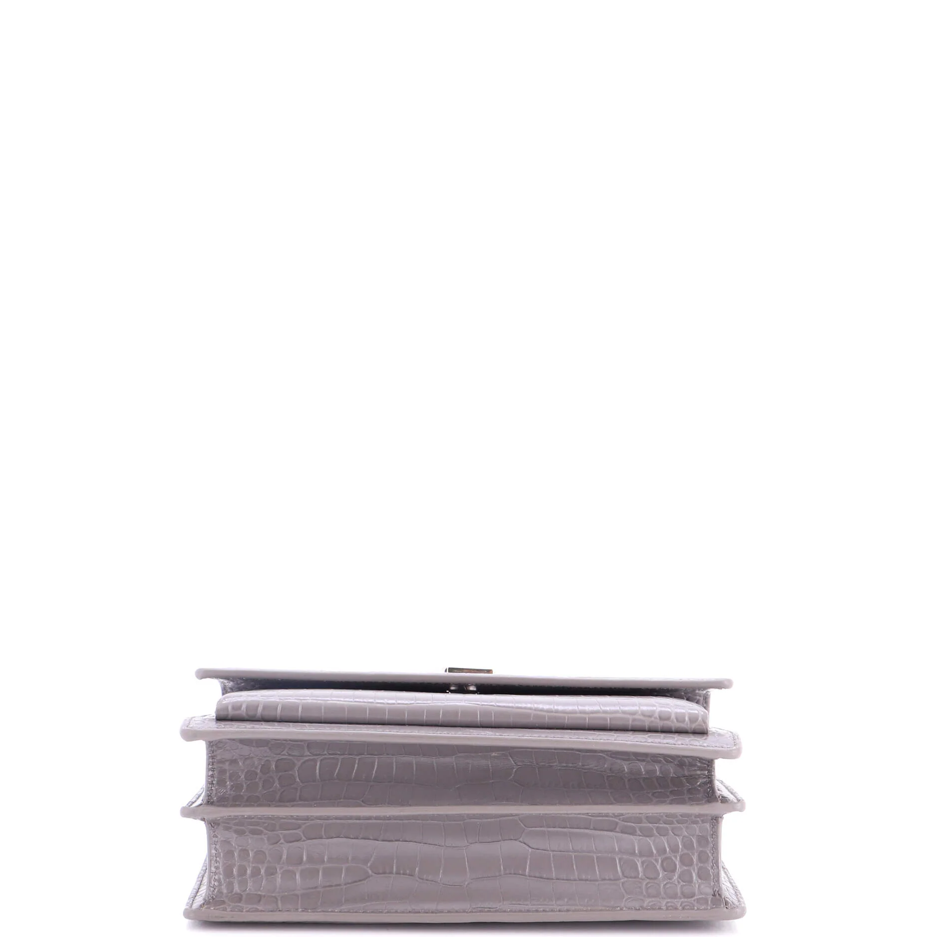Sunset Crossbody Bag Crocodile Embossed Leather Medium - Image 4
