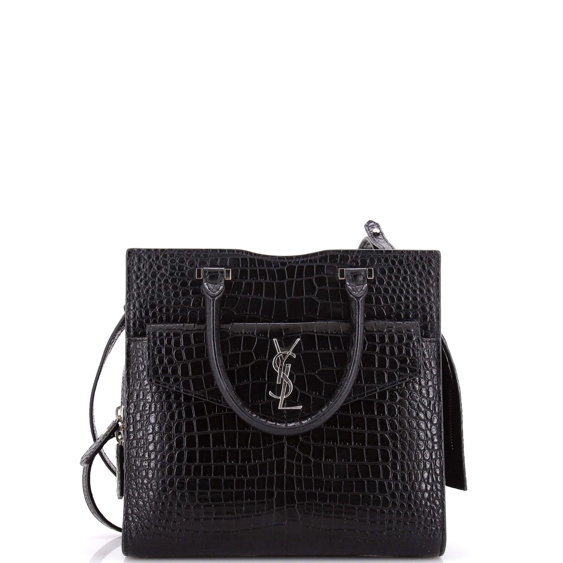 Uptown Tote Crocodile Embossed Leather Small