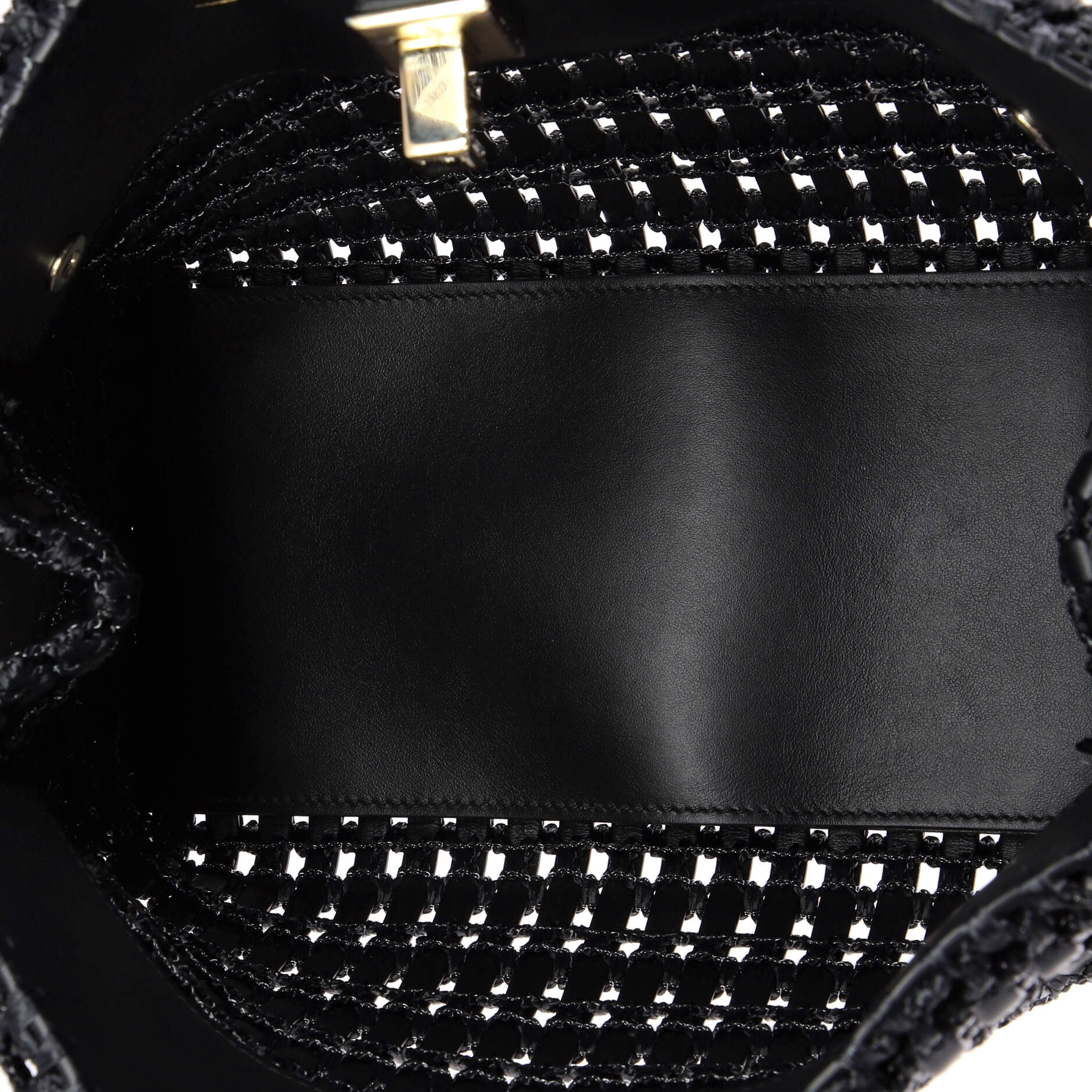 Studio Box Satchel Woven Leather with Raffia Medium - Image 6