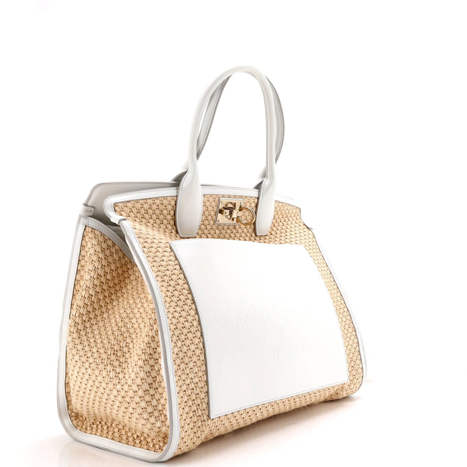 Studio Soft Satchel Raffia and Leather XL - Image 2