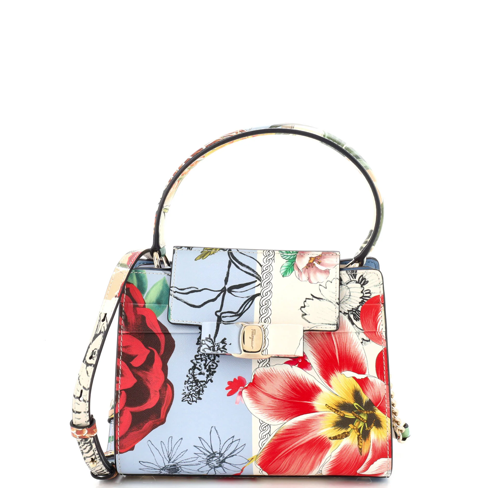 Vara Convertible Top Handle Print Leather Mini