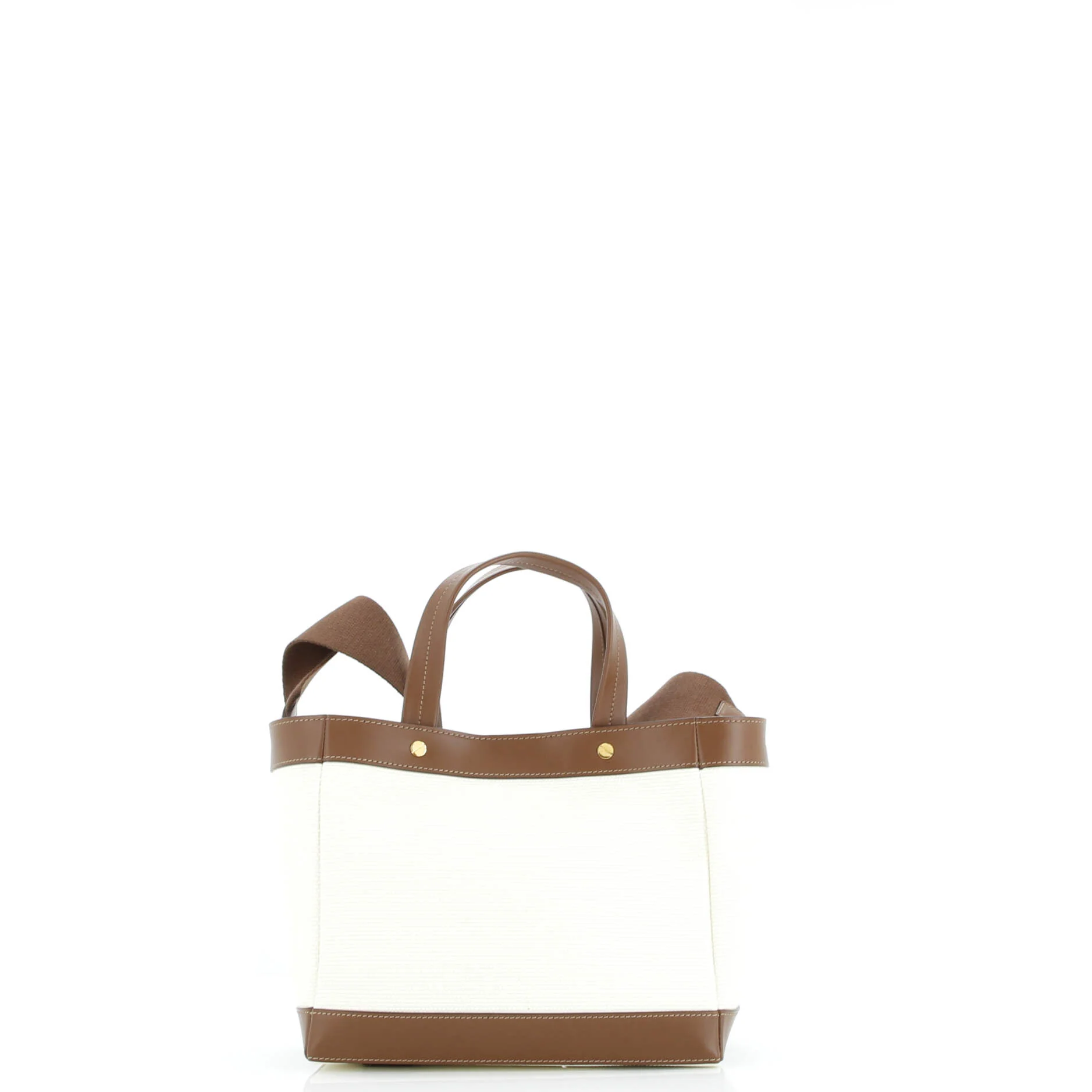 T Screw Tote Canvas with Leather Mini - Image 3