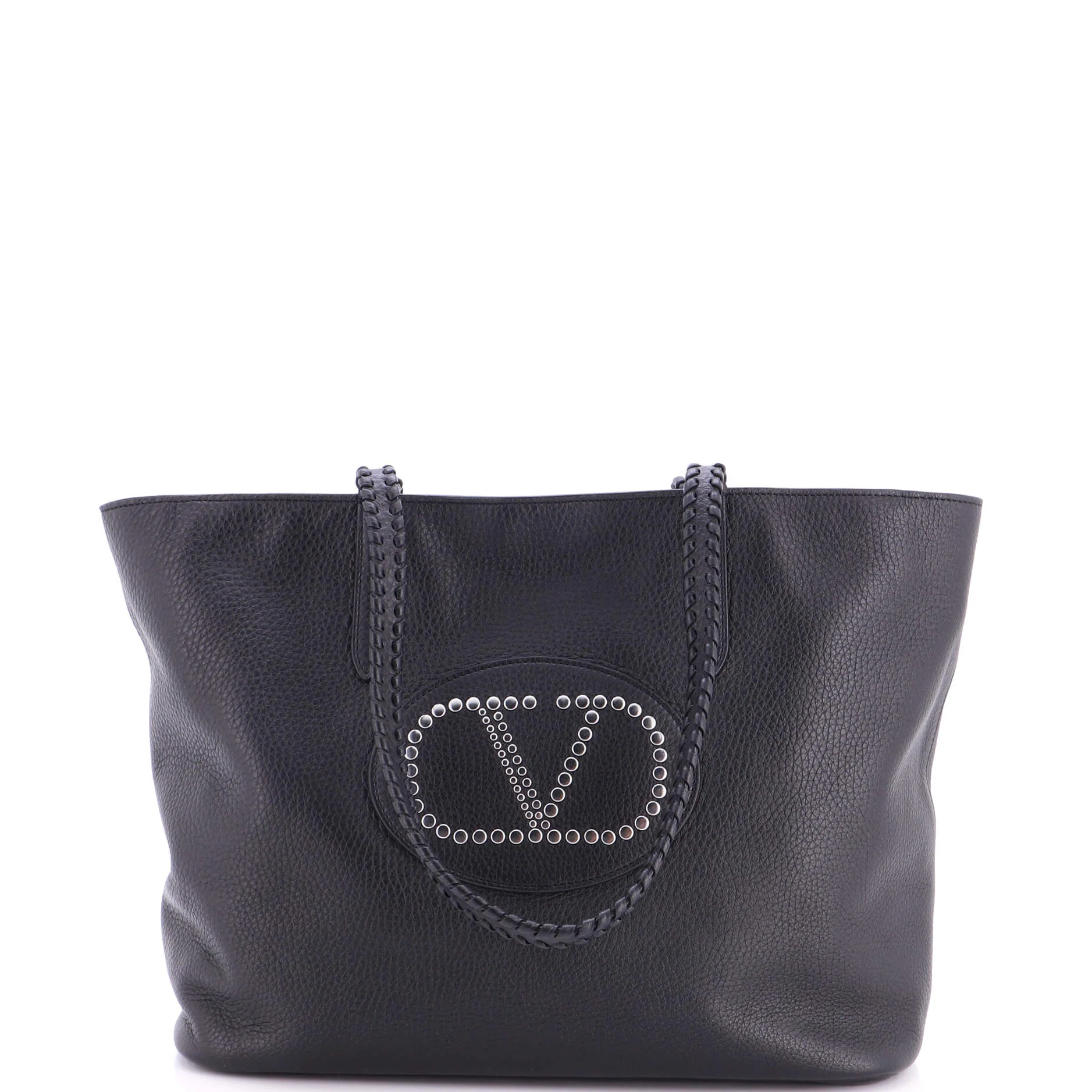 Avec Toi Rivet VLogo Tote Studded Leather