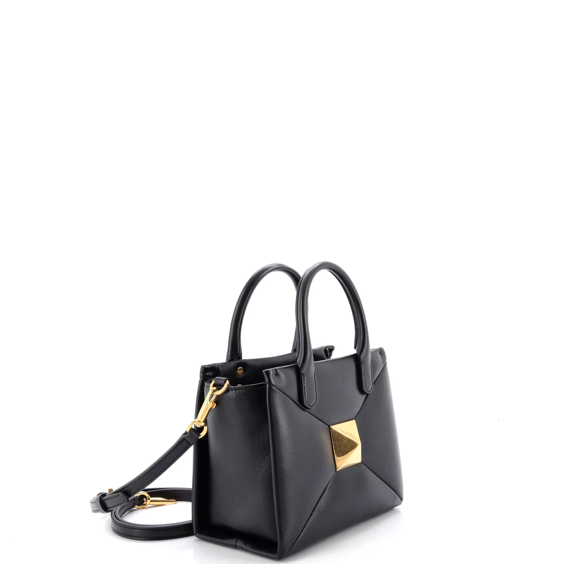 One Stud Top Handle Bag Leather Small - Image 2