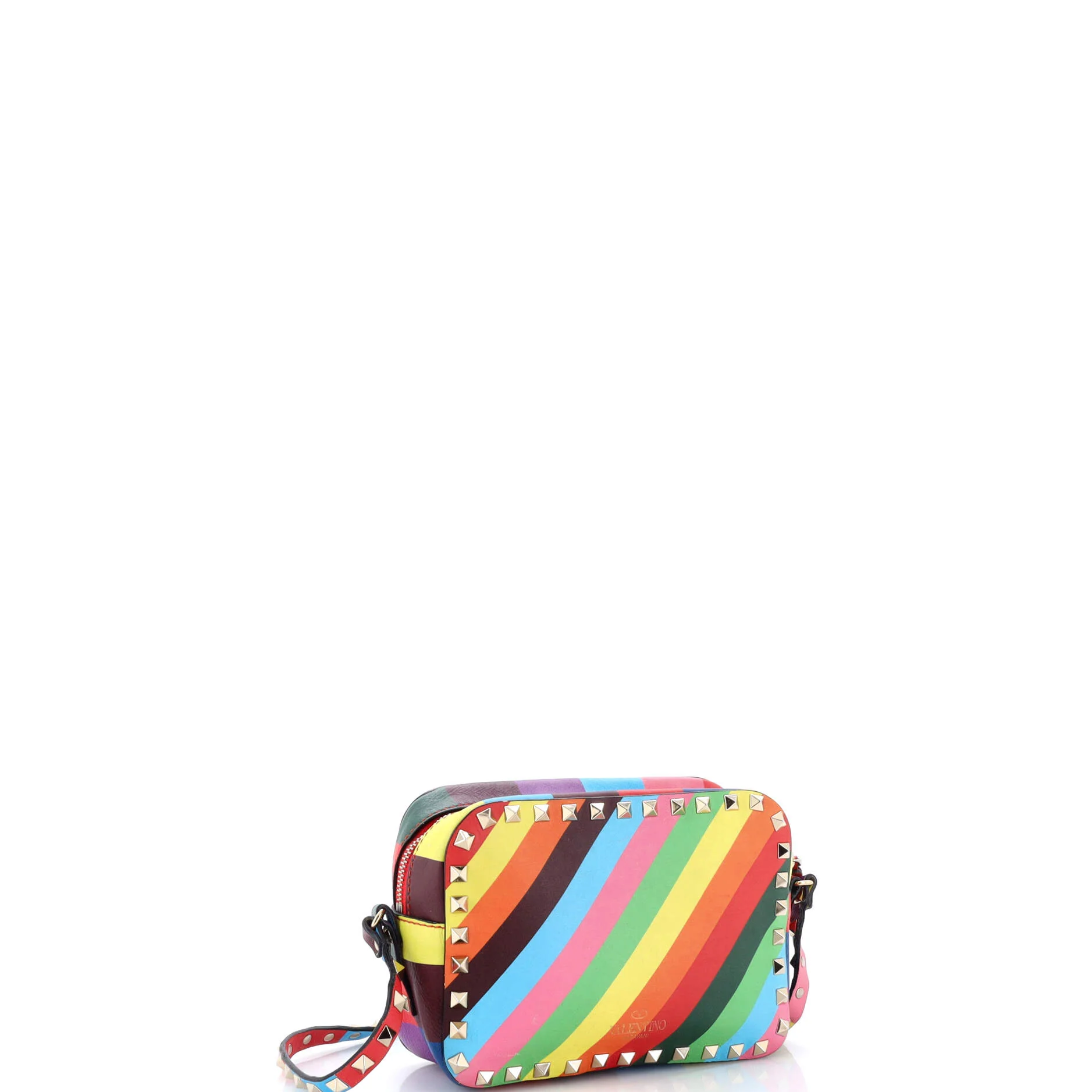 Rockstud 1973 Camera Crossbody Bag Striped Leather - Image 2