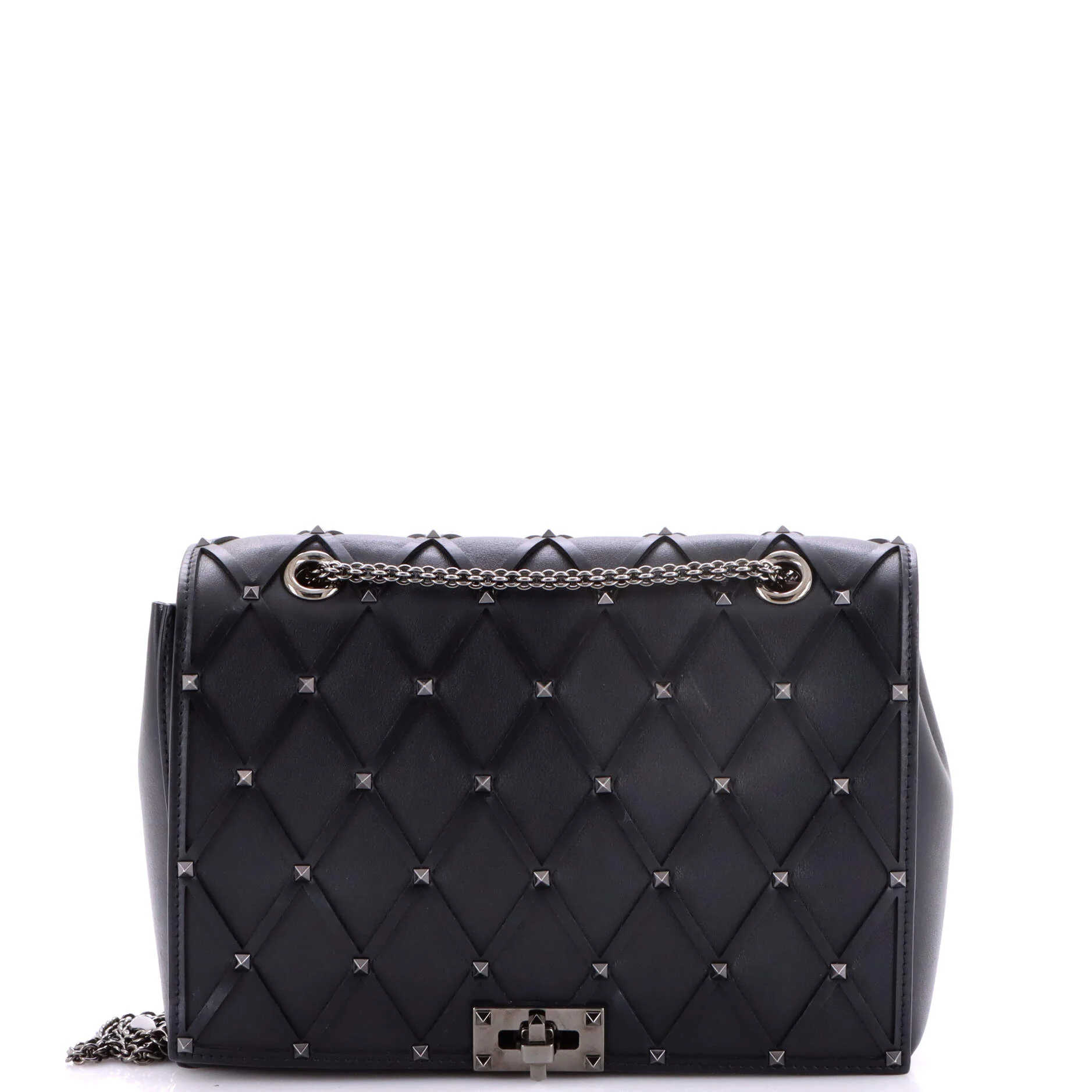 Rockstud Beehive Chain Flap Bag Quilted Leather Medium