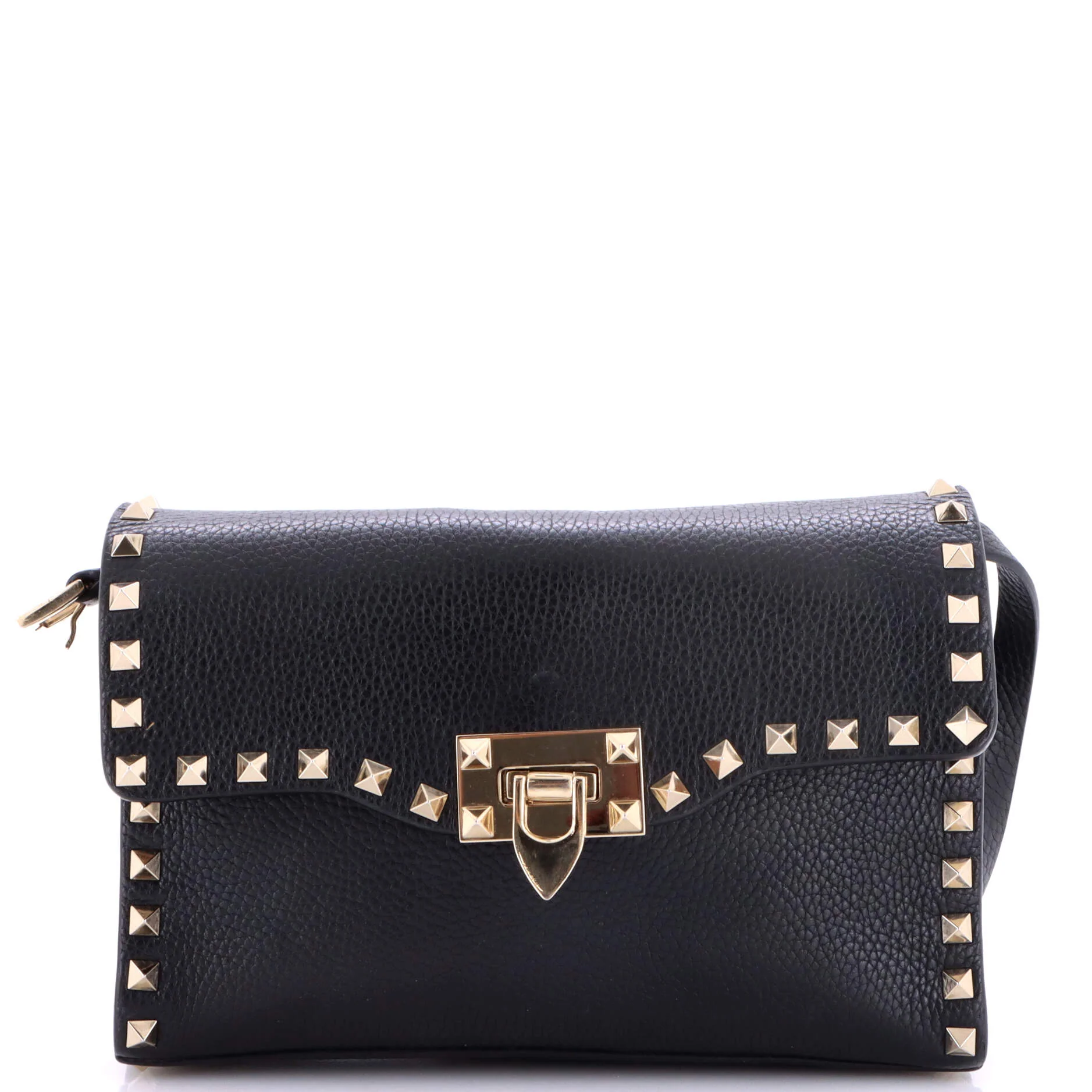 Rockstud Flip Lock Flap Bag Leather Medium