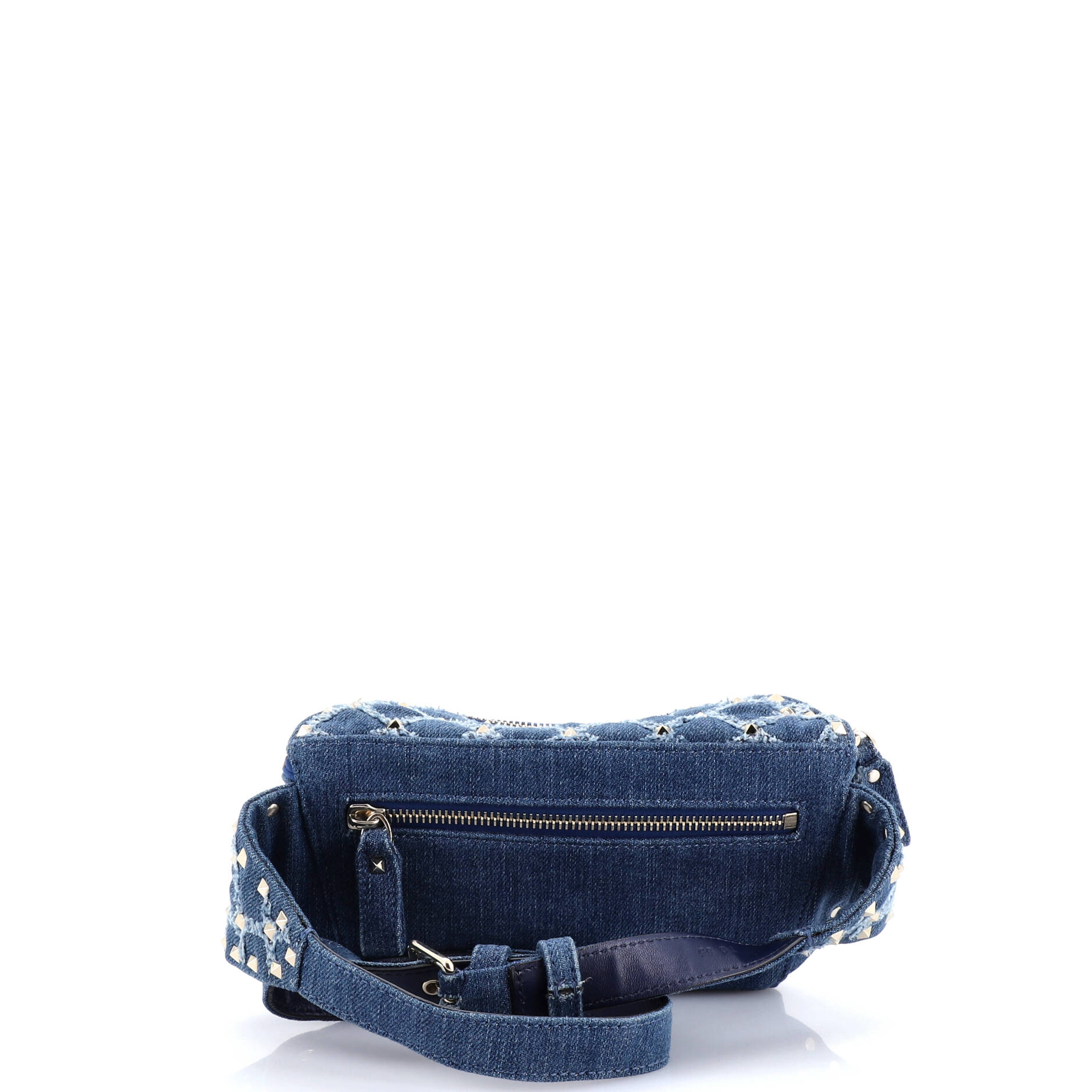 Rockstud Spike Belt Bag Quilted Denim - Image 3