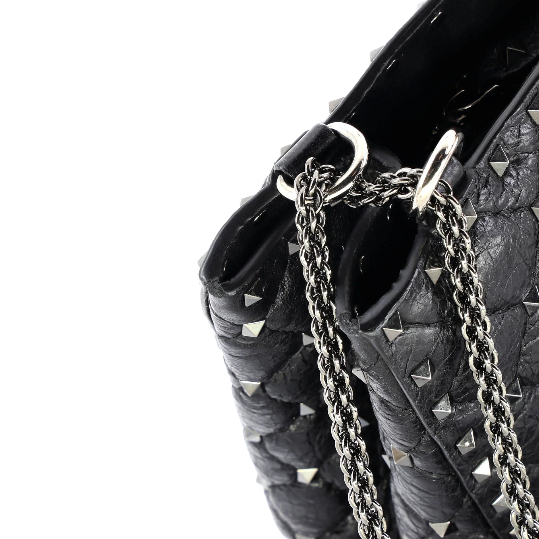Rockstud Spike Chain Tote Quilted Leather Large - Image 6