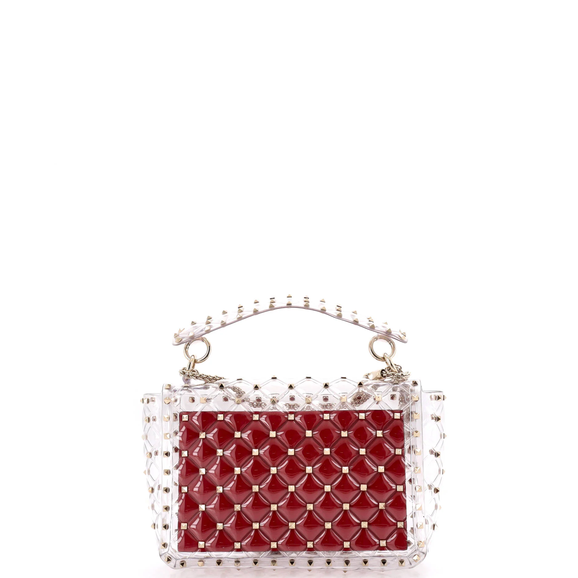 Rockstud Spike Flap Bag Quilted PVC Medium - Image 3