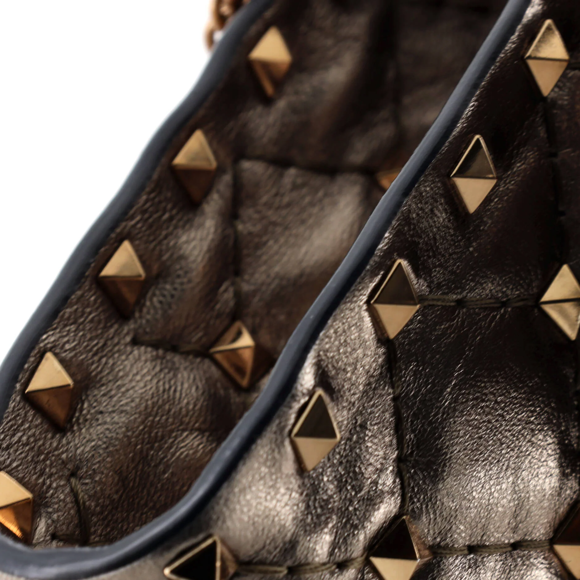 Rockstud Spike Wallet on Chain Quilted Leather Small - Image 6