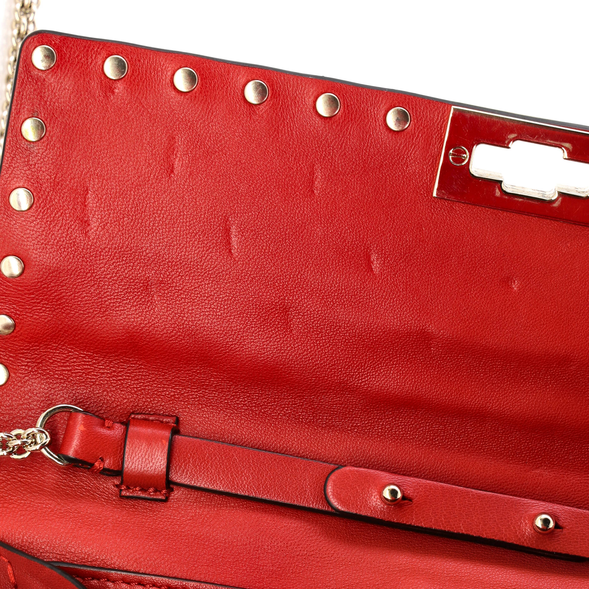 Rockstud Spike Wallet on Chain Quilted Leather Small - Image 7