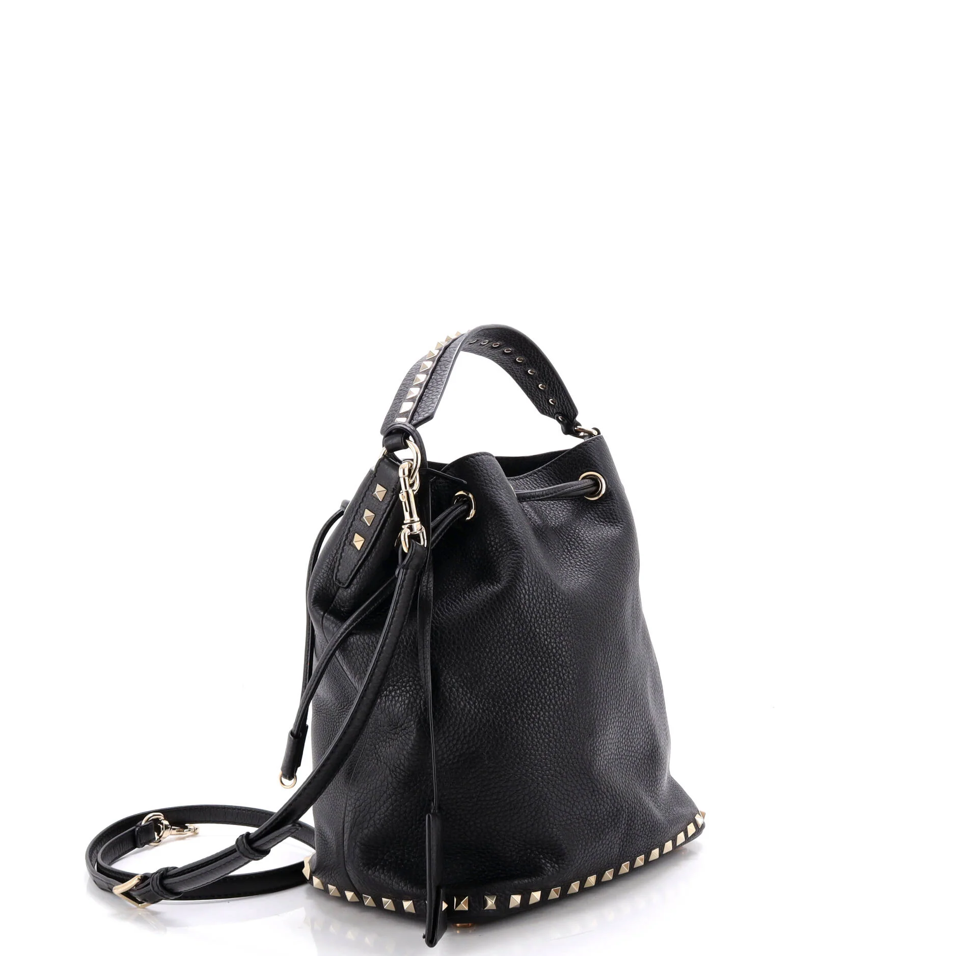 Rockstud Top Handle Bucket Bag Leather Medium - Image 3
