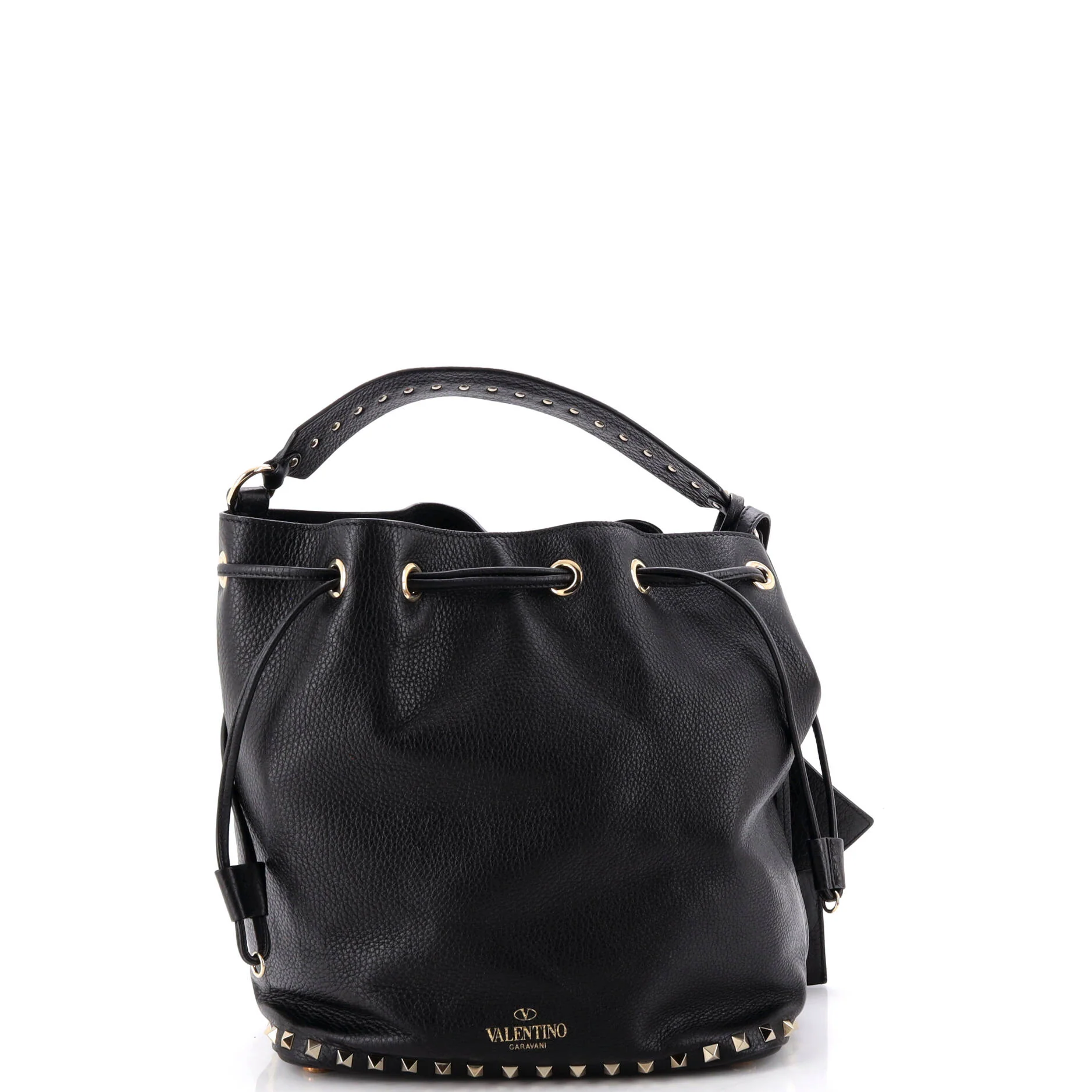 Rockstud Top Handle Bucket Bag Leather Medium - Image 4
