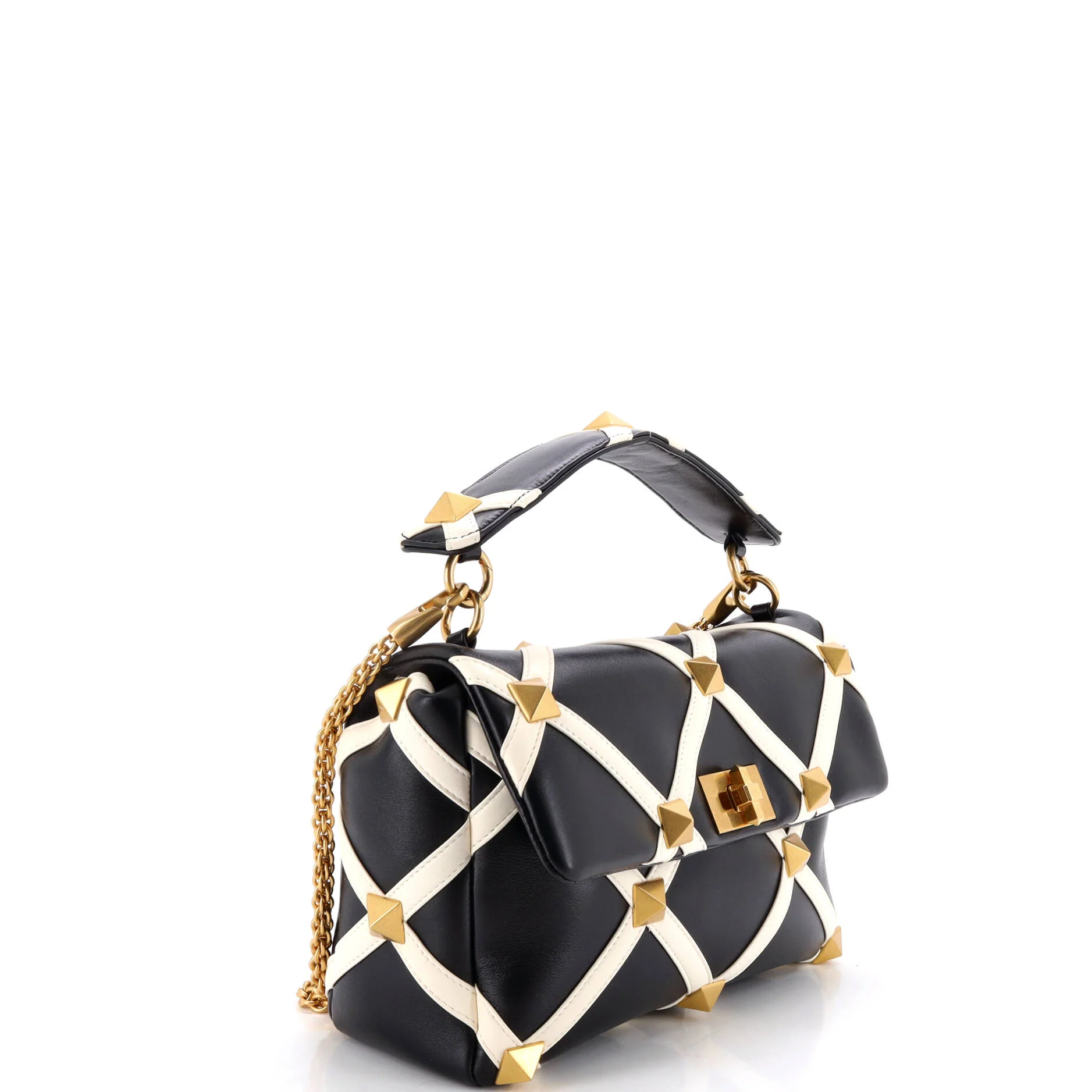 Roman Stud Flap Bag Quilted Leather Large - Image 2