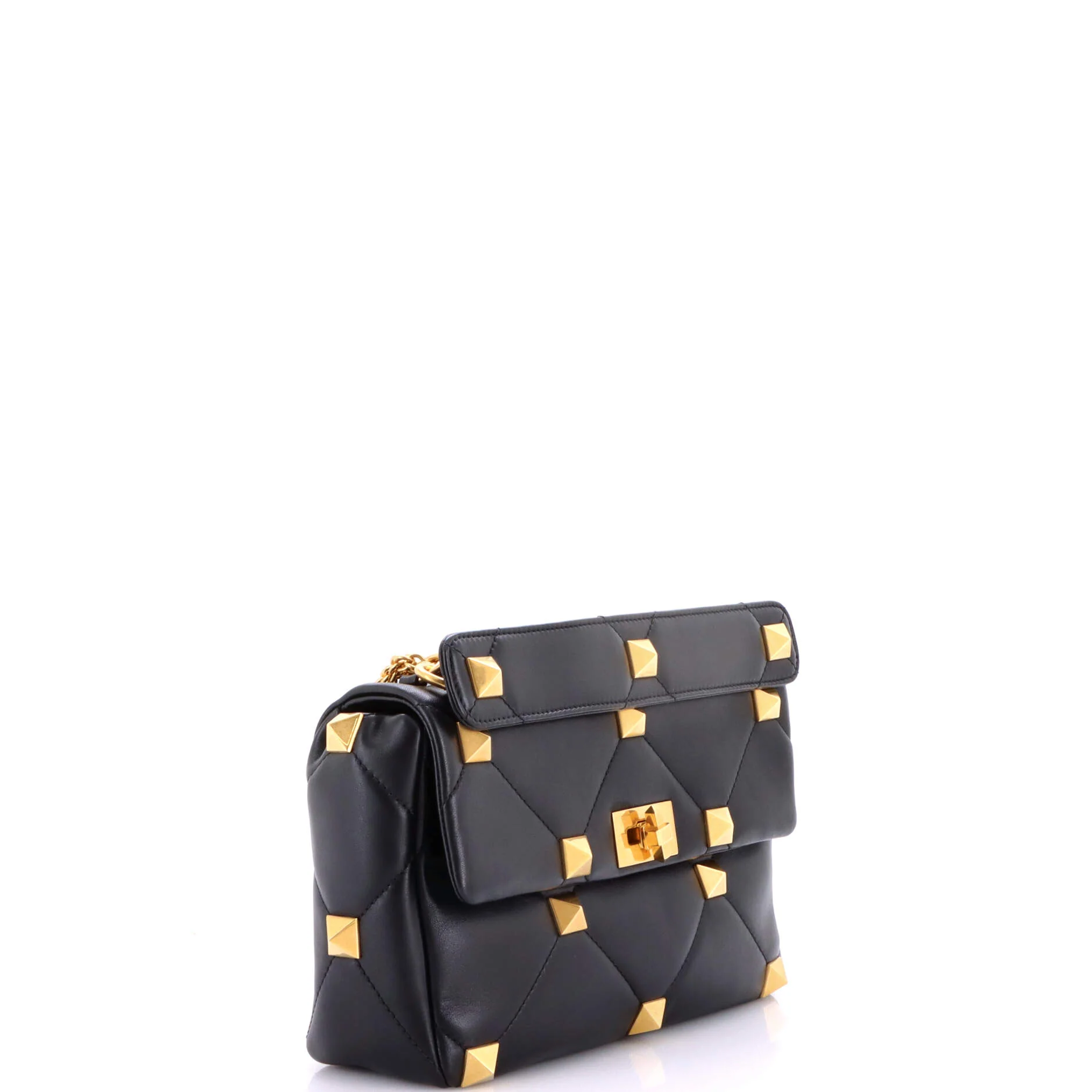 Roman Stud Flap Bag Quilted Leather Large - Image 2