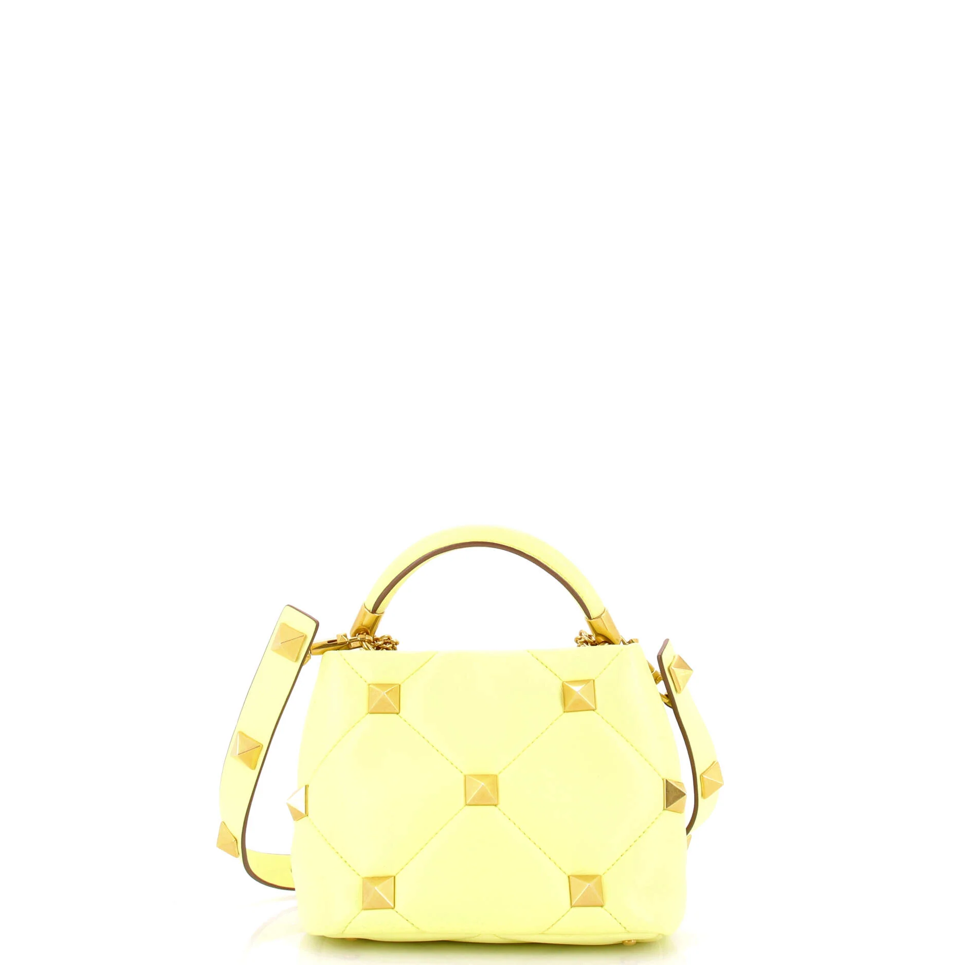 Roman Stud Top Handle Bag Quilted Leather Small - Image 3