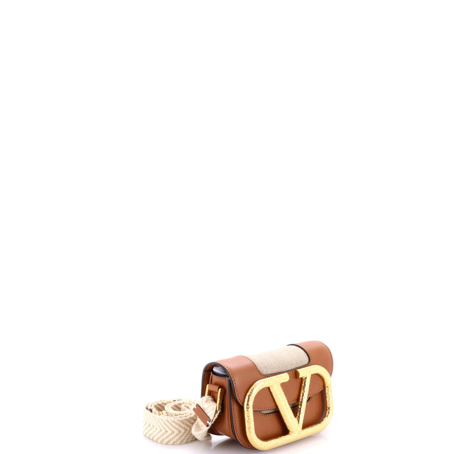 Supervee Crossbody Bag Linen with Leather Small - Image 2