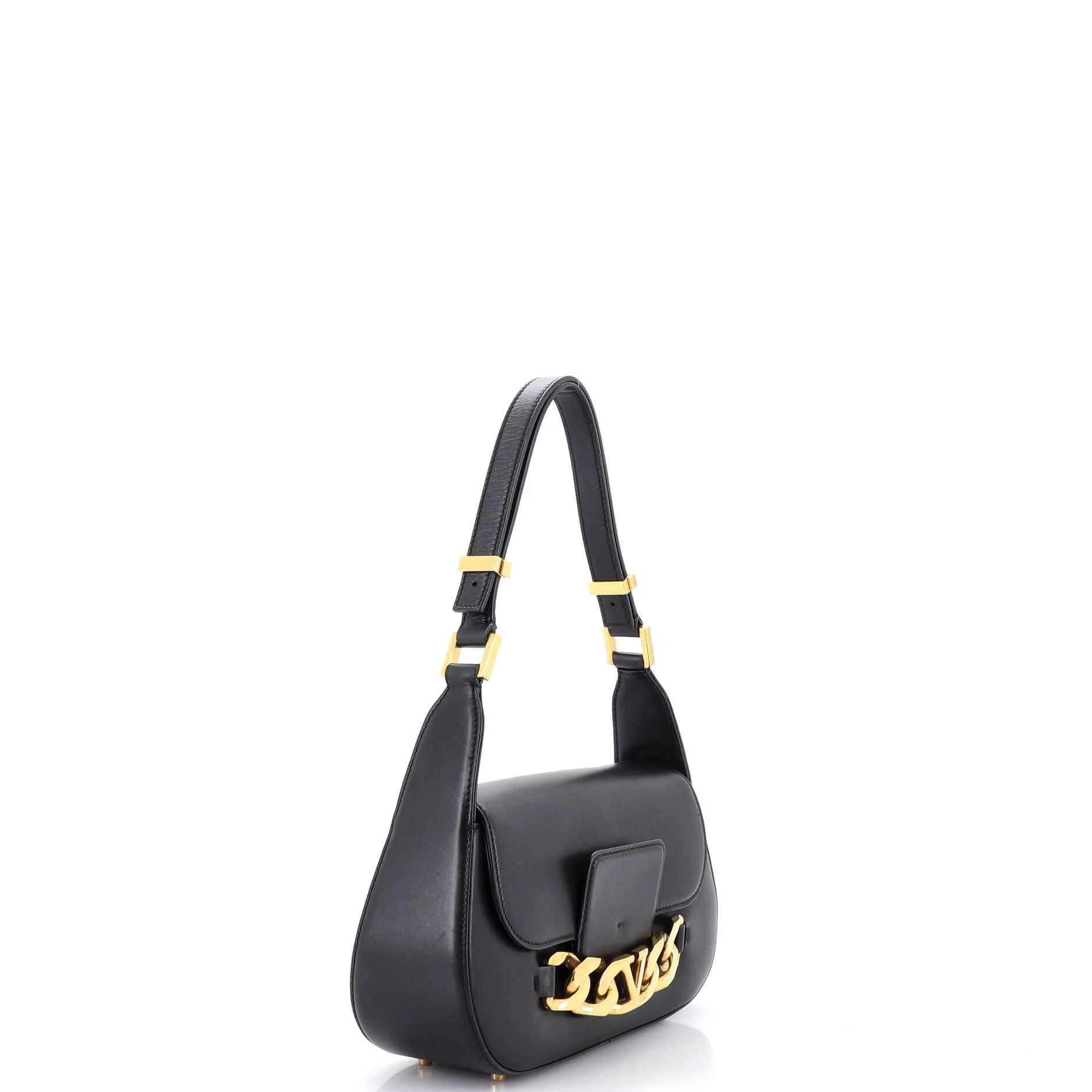 VLogo Chain Flap Shoulder Bag Leather Medium - Image 2