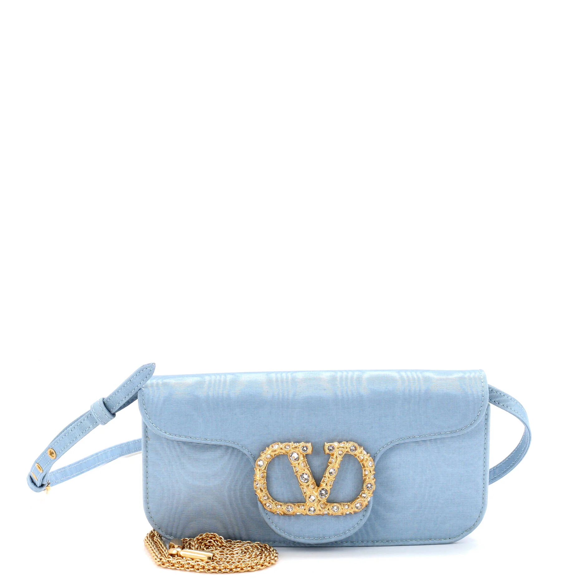VLogo Loco Flap Shoulder Bag Fabric with Crystals