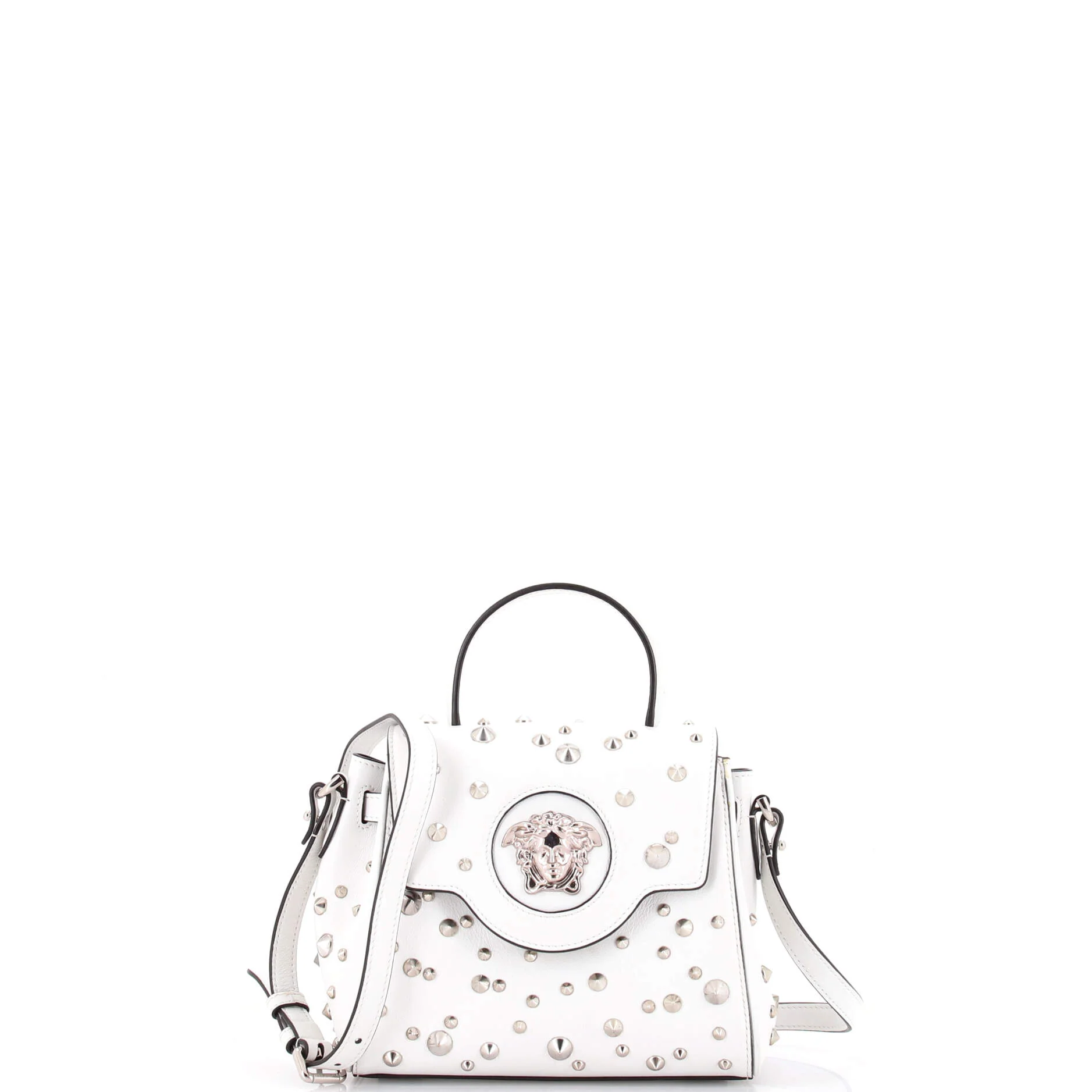 La Medusa Top Handle Bag Studded Leather Small