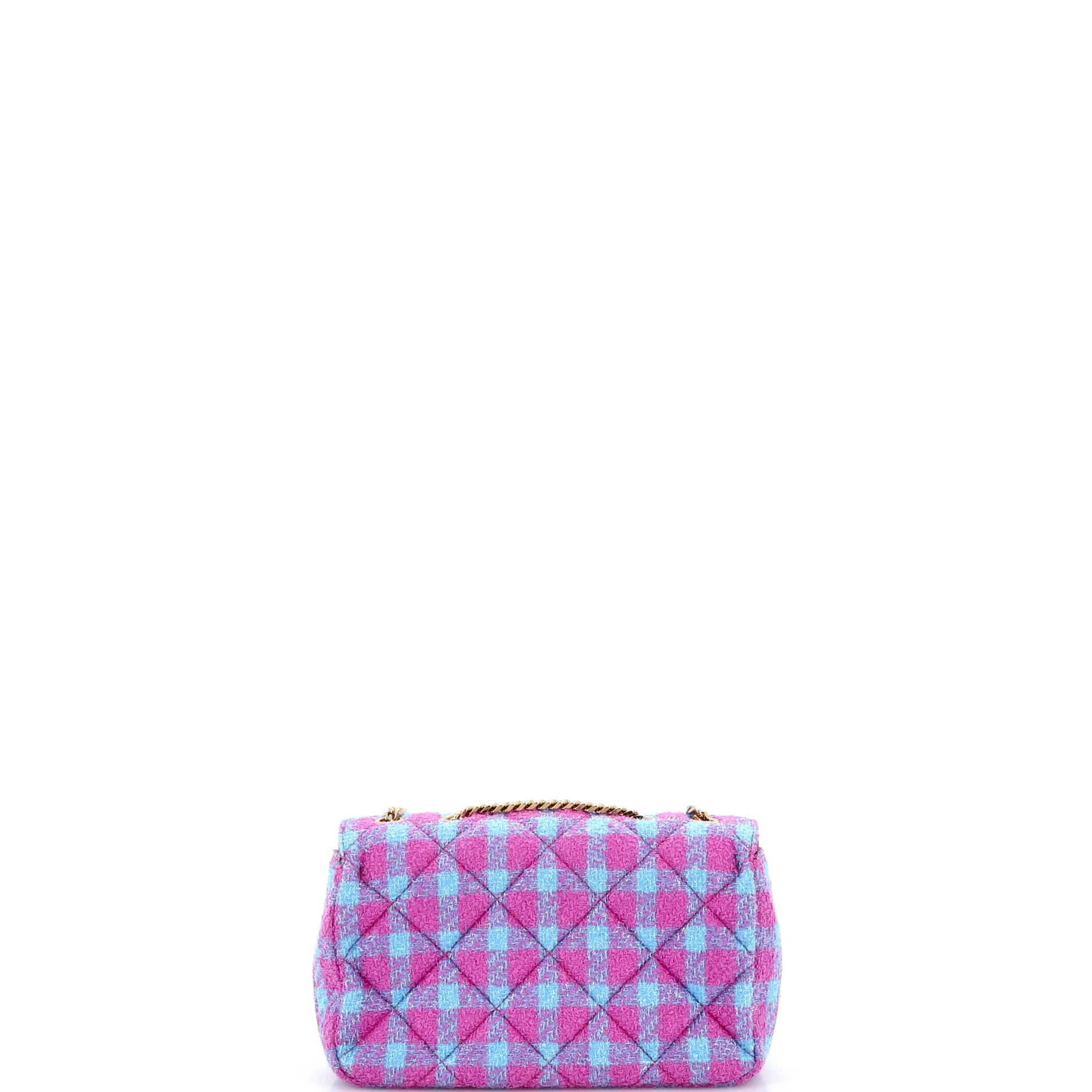 Medusa Icon Chain Flap Bag Quilted Tweed East West - Image 3