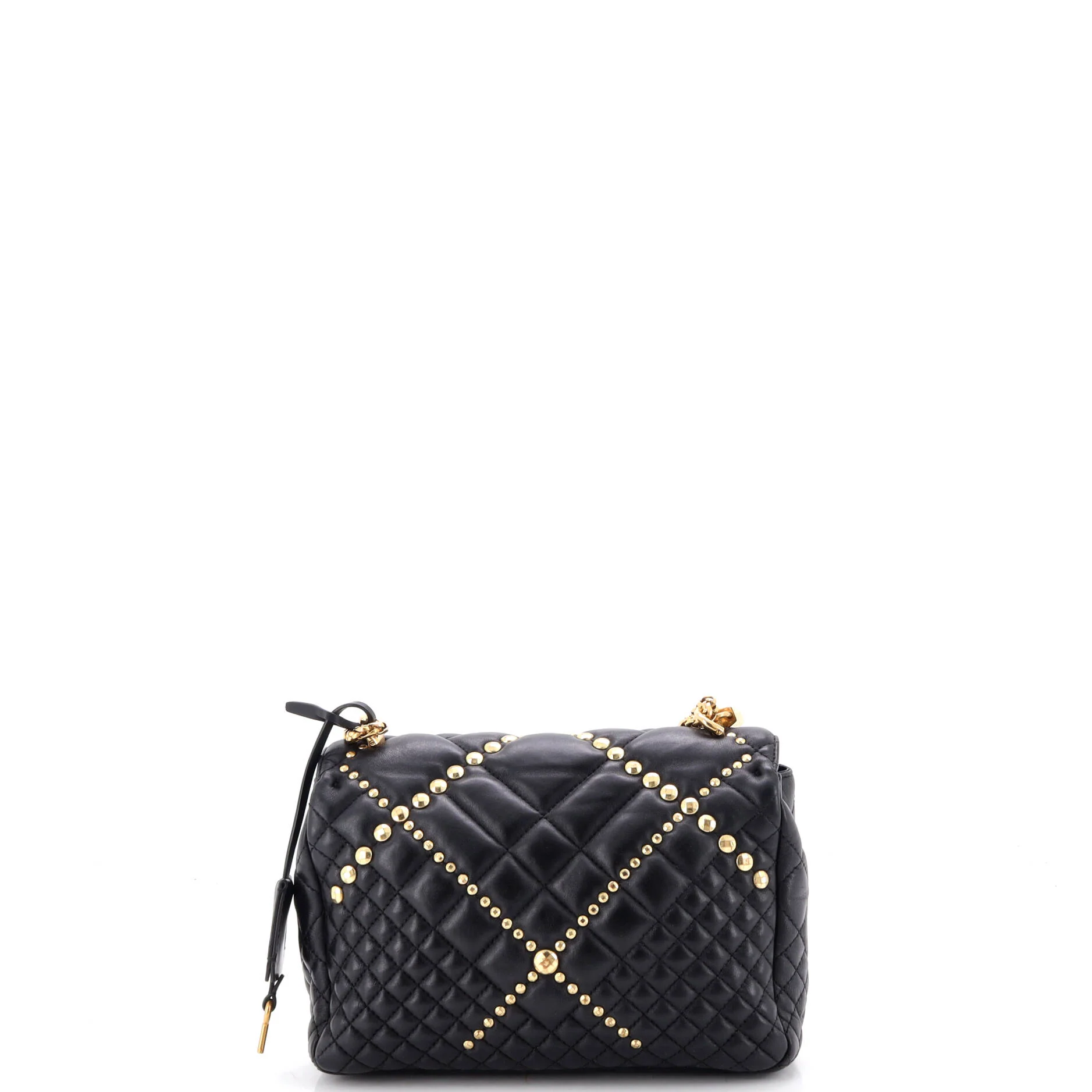 Medusa Padlock Icon Flap Bag Studded Quilted Leather Medium - Image 3