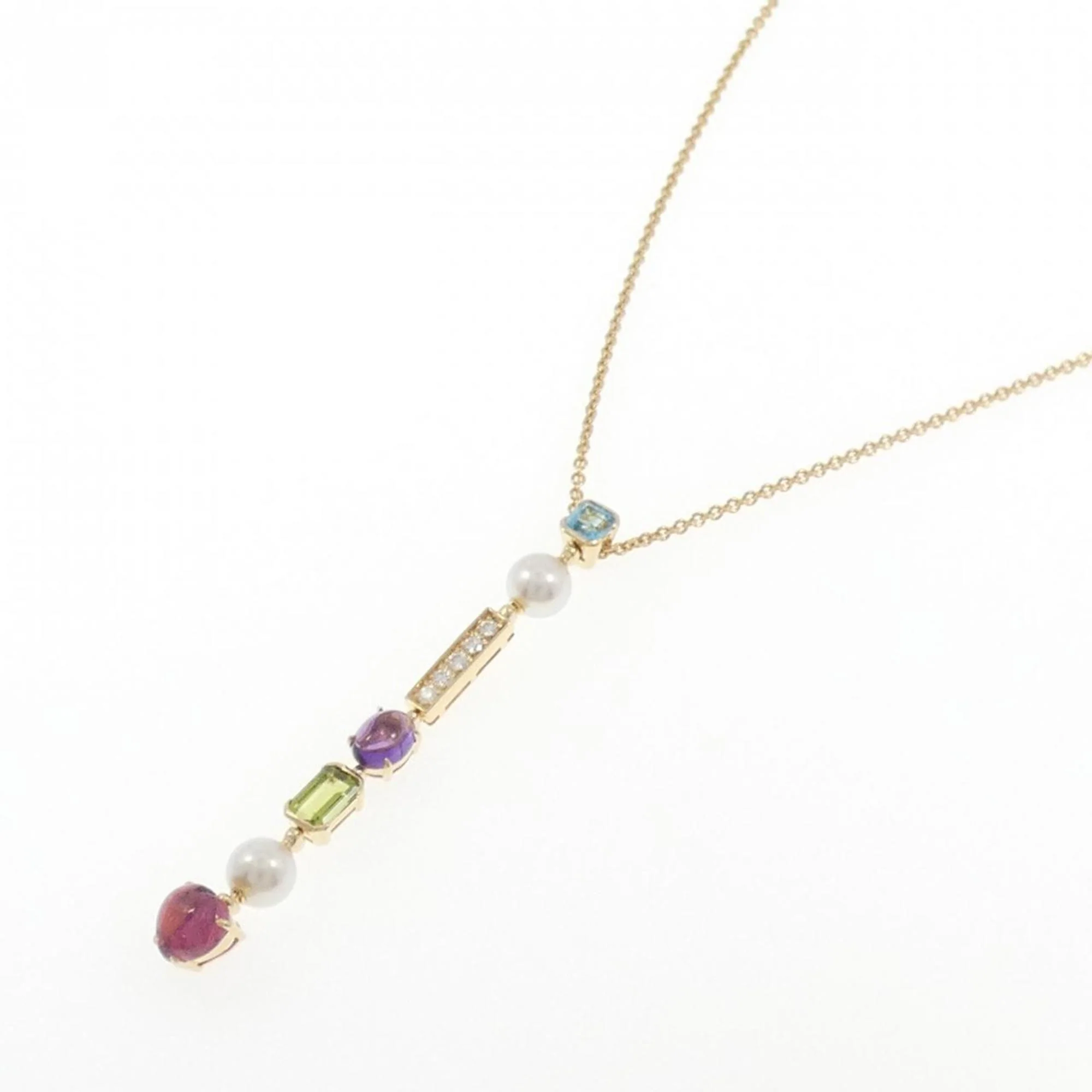 Allegra Pendant Necklace 18K Yellow Gold with Amethyst and Diamond and Peridot and Topaz and Tourmaline - Image 2