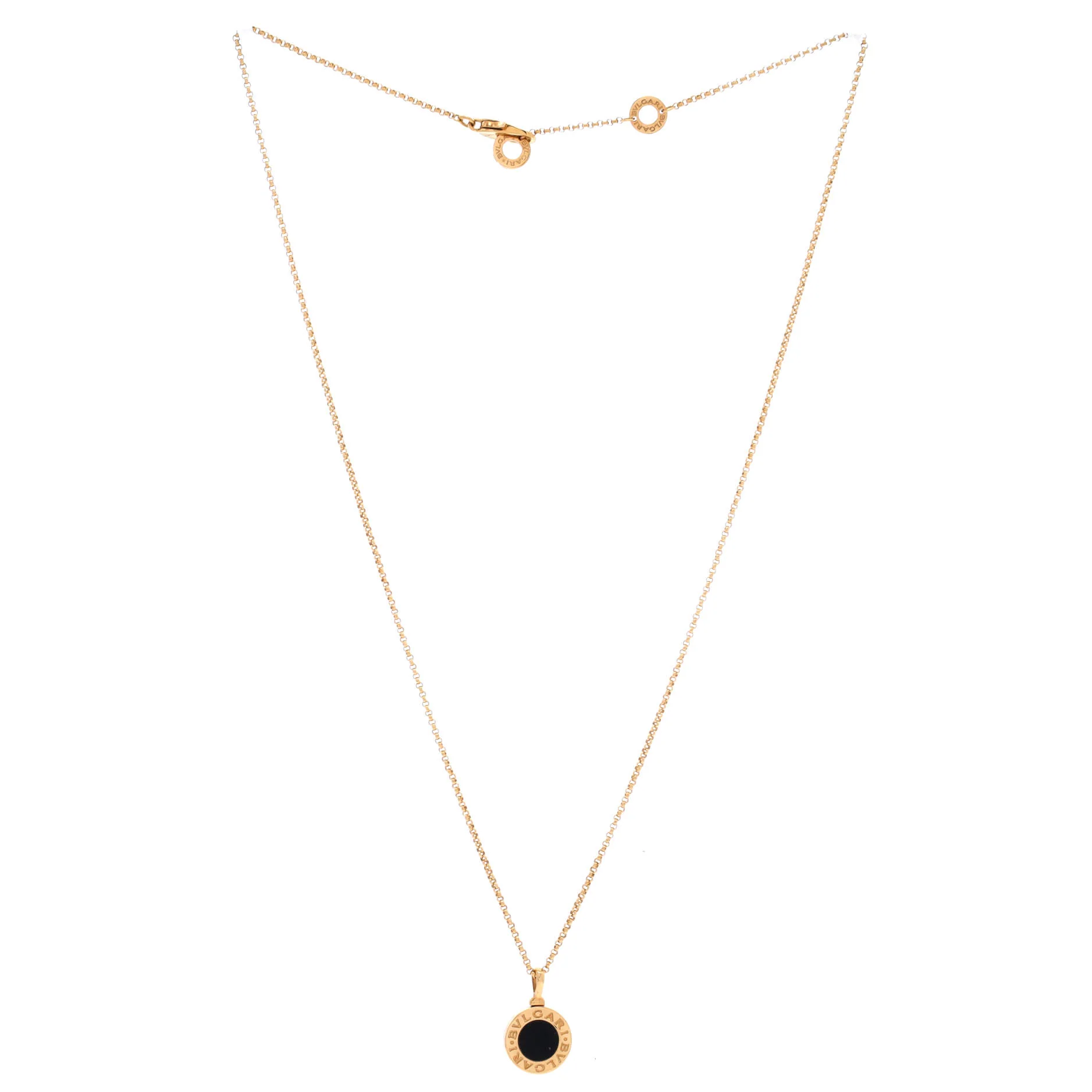 Bvlgari Bvlgari Pendant Necklace 18K Yellow Gold with Onyx - Image 3