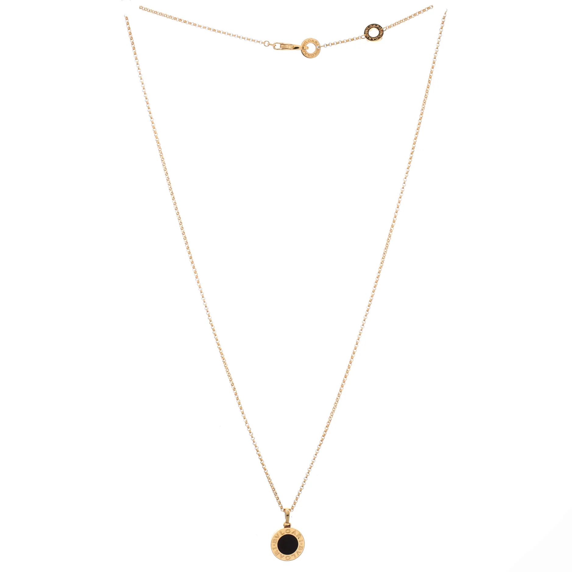 Bvlgari Bvlgari Pendant Necklace 18K Yellow Gold with Onyx - Image 2
