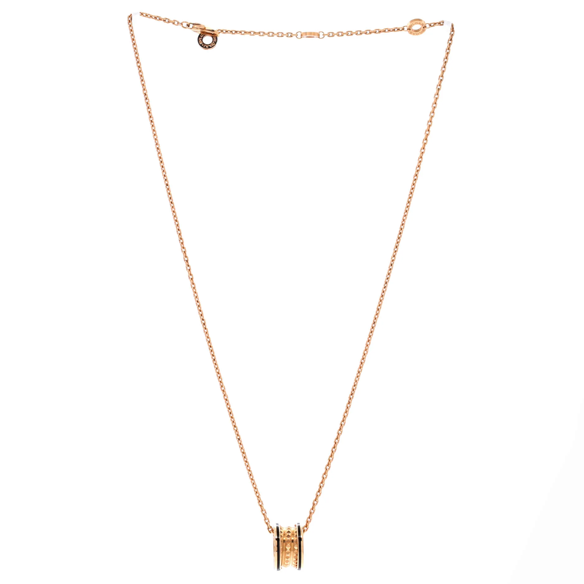 B.Zero 1 Rock Round Pendant Necklace 18K Rose Gold with Ceramic Small - Image 3