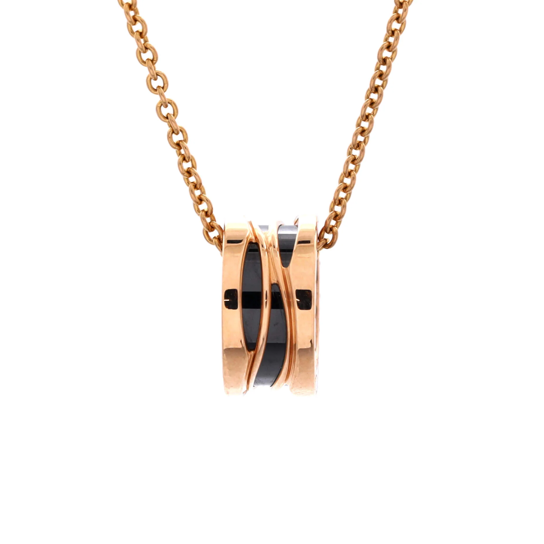 B.Zero1 Design Legend Zaha Hadid Pendant Necklace 18K Rose Gold with Ceramic