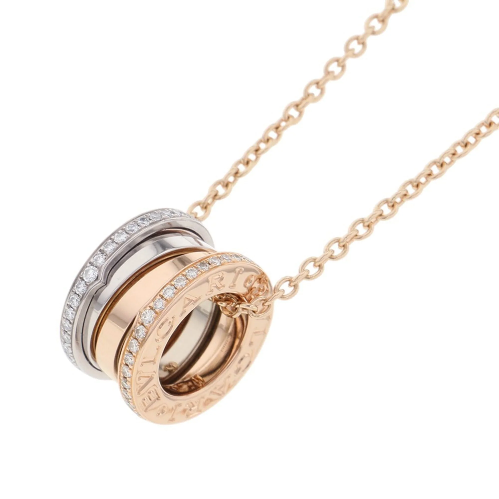 B.Zero1 Pendant Necklace 18K Rose Gold and 18K White Gold