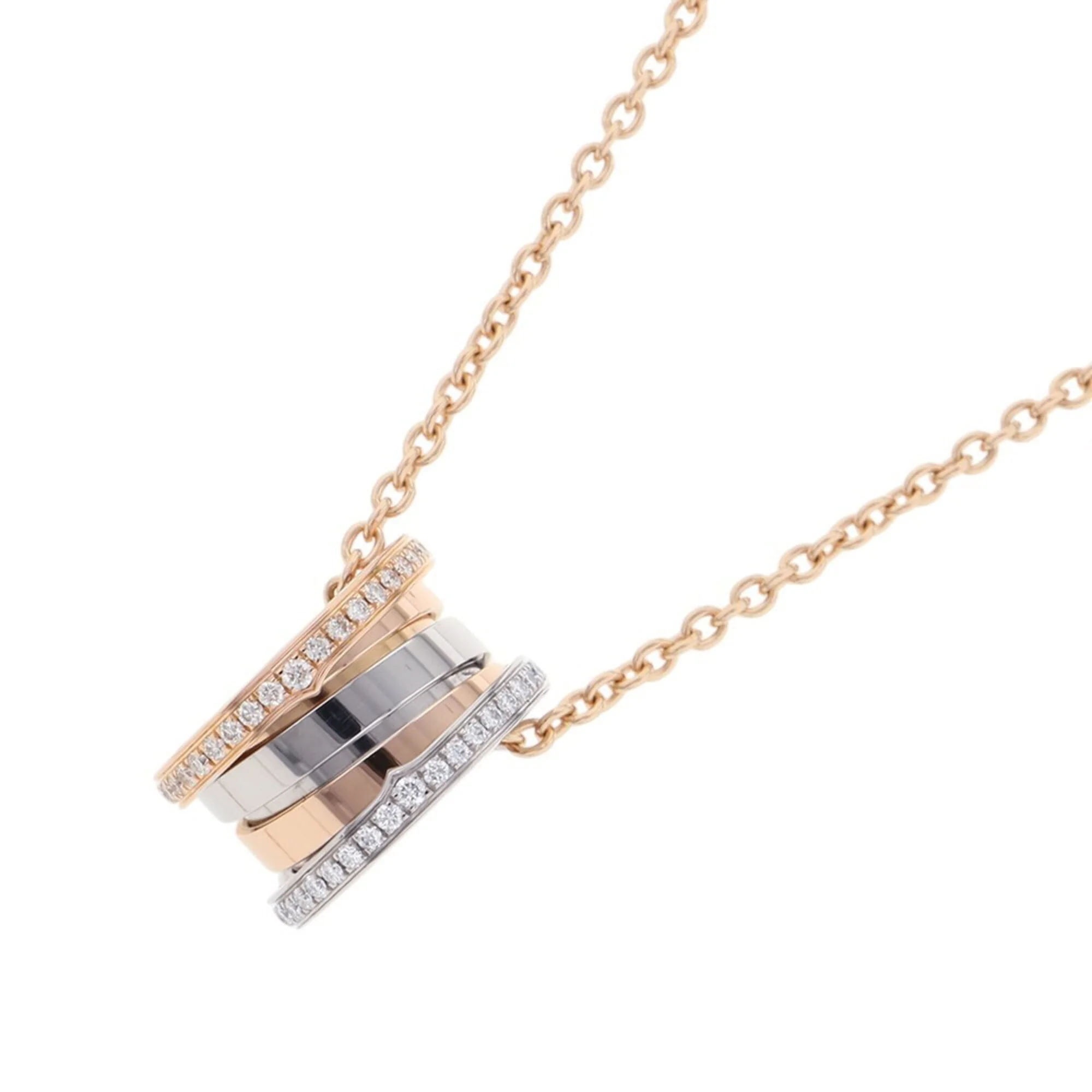B.Zero1 Pendant Necklace 18K Rose Gold and 18K White Gold - Image 3