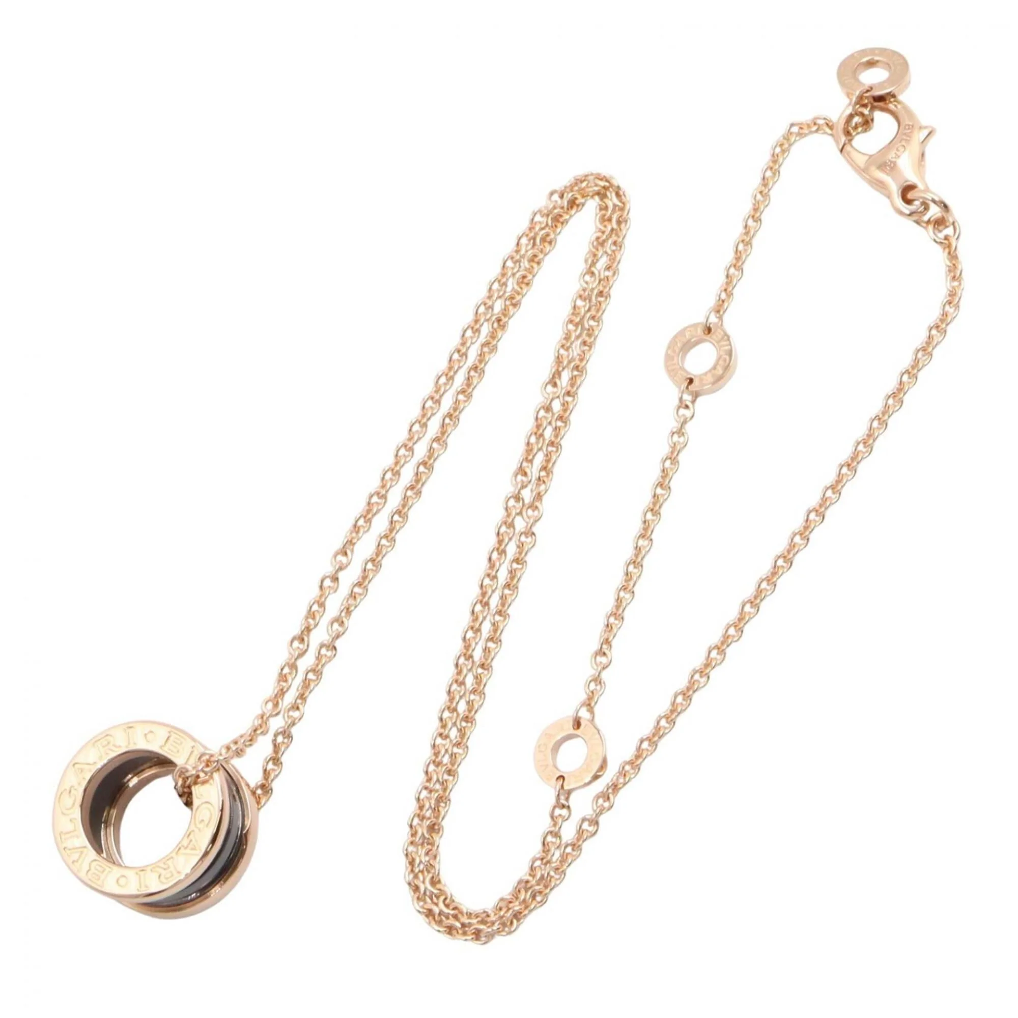 B.Zero1 Pendant Necklace Ceramic and 18K Rose Gold - Image 2